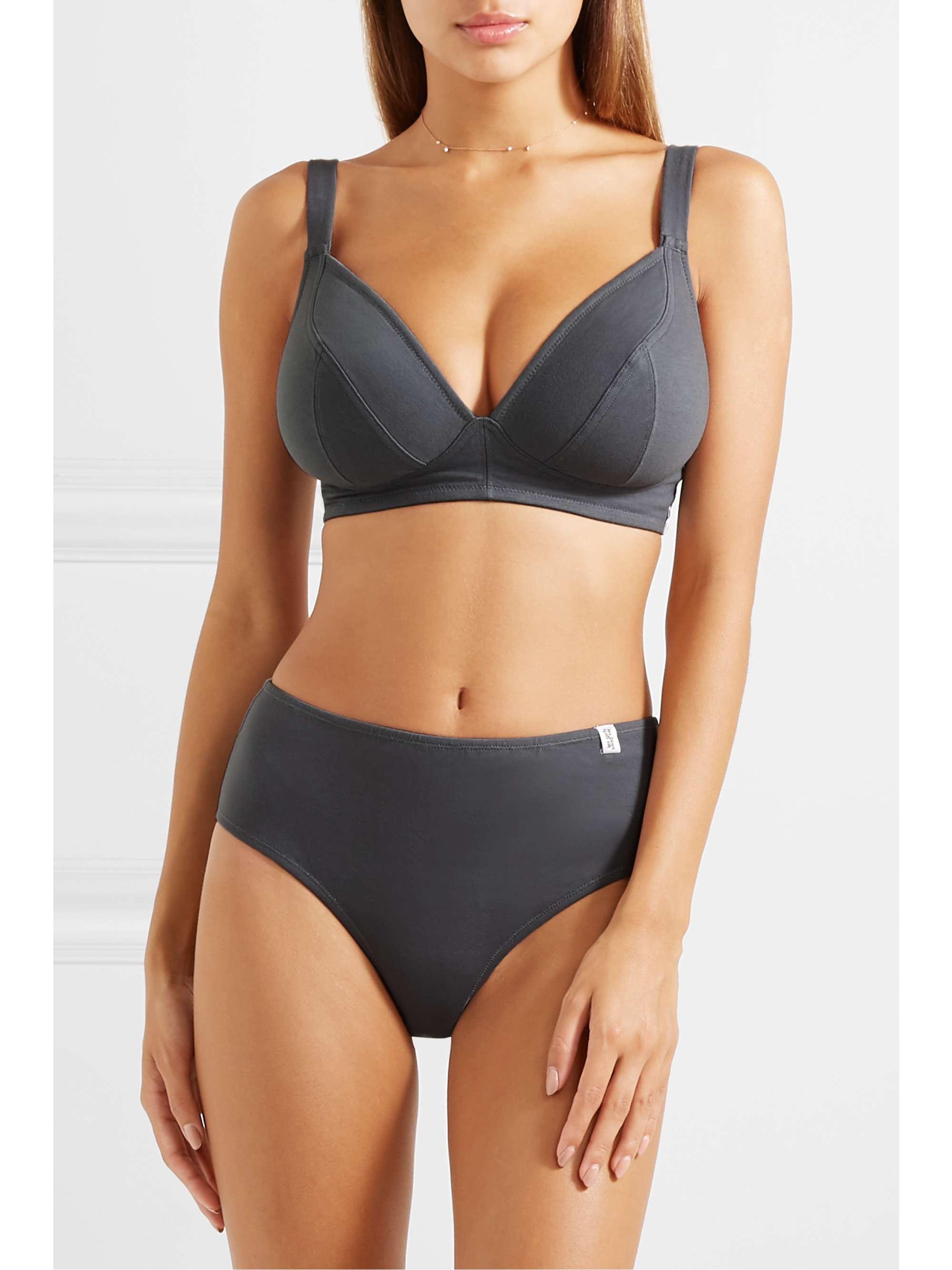 LES GIRLS LES BOYS Stretch-cotton jersey soft-cup bra