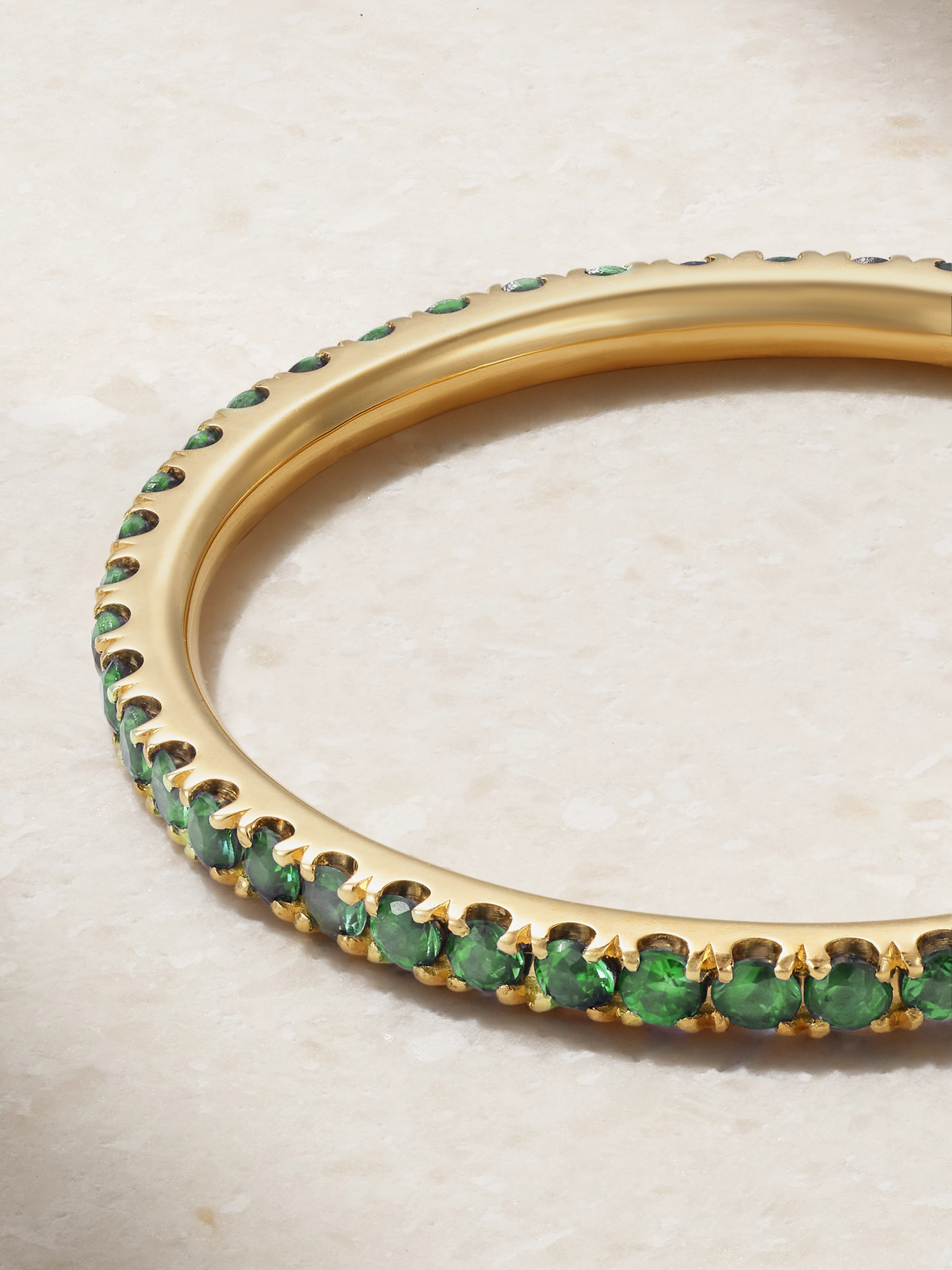 Shop Ileana Makri Thread 18-karat Gold Tsavorite Ring