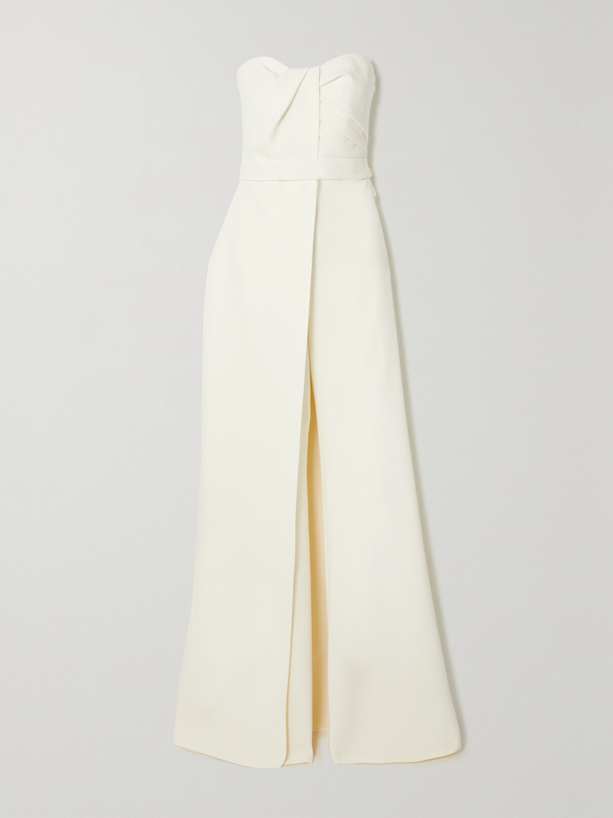 Safiyaa Layered Strapless Crepe Jumpsuit In Ivory