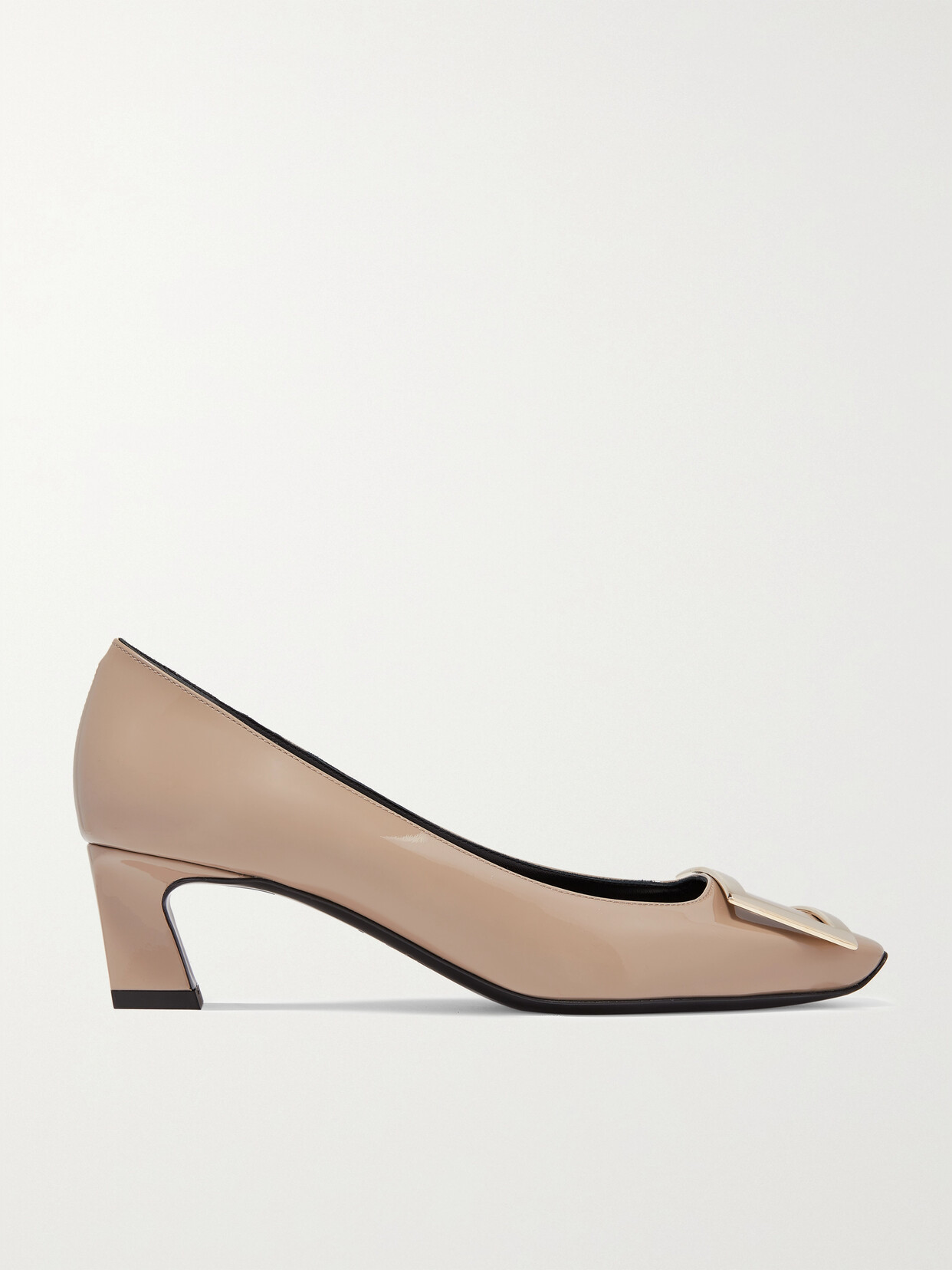 Roger Vivier Belle Vivier Trompette Patent-leather Pumps In Beige