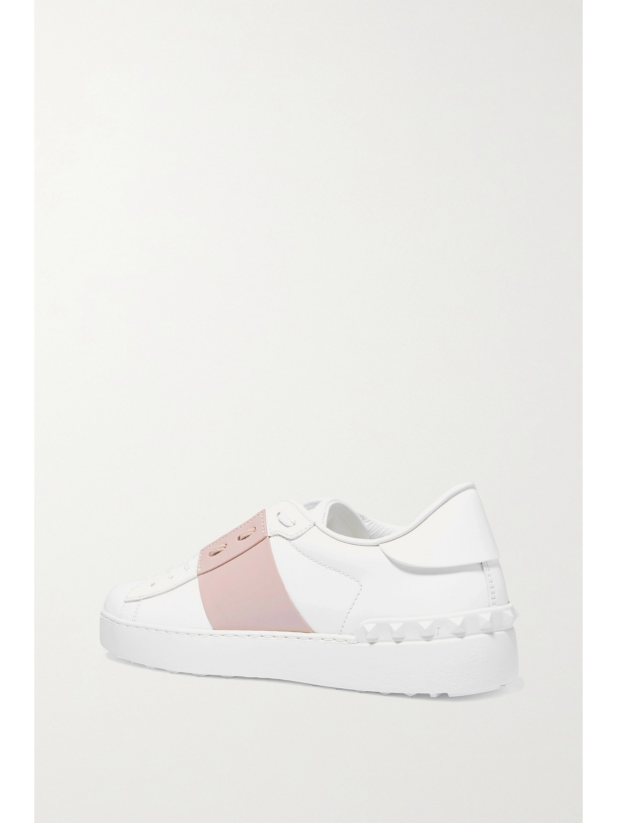 Shop Valentino Open Two-tone Leather Sneakers In Pink