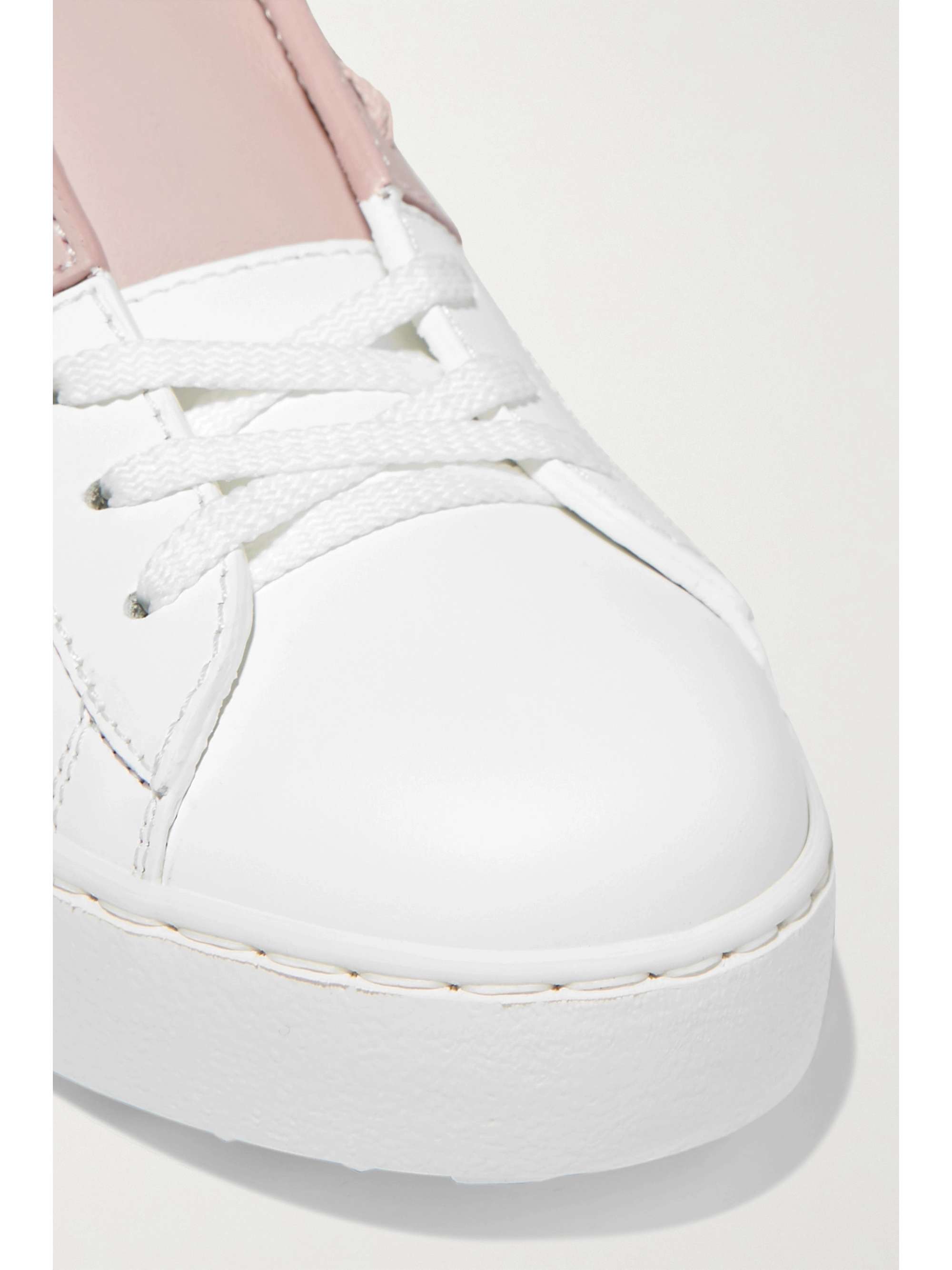 VALENTINO GARAVANI Open two-tone leather sneakers NET-A-PORTER