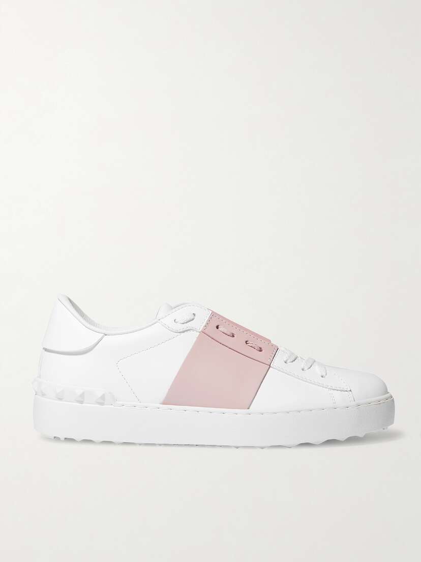 Valentino Garavani — Open two-tone leather sneakers