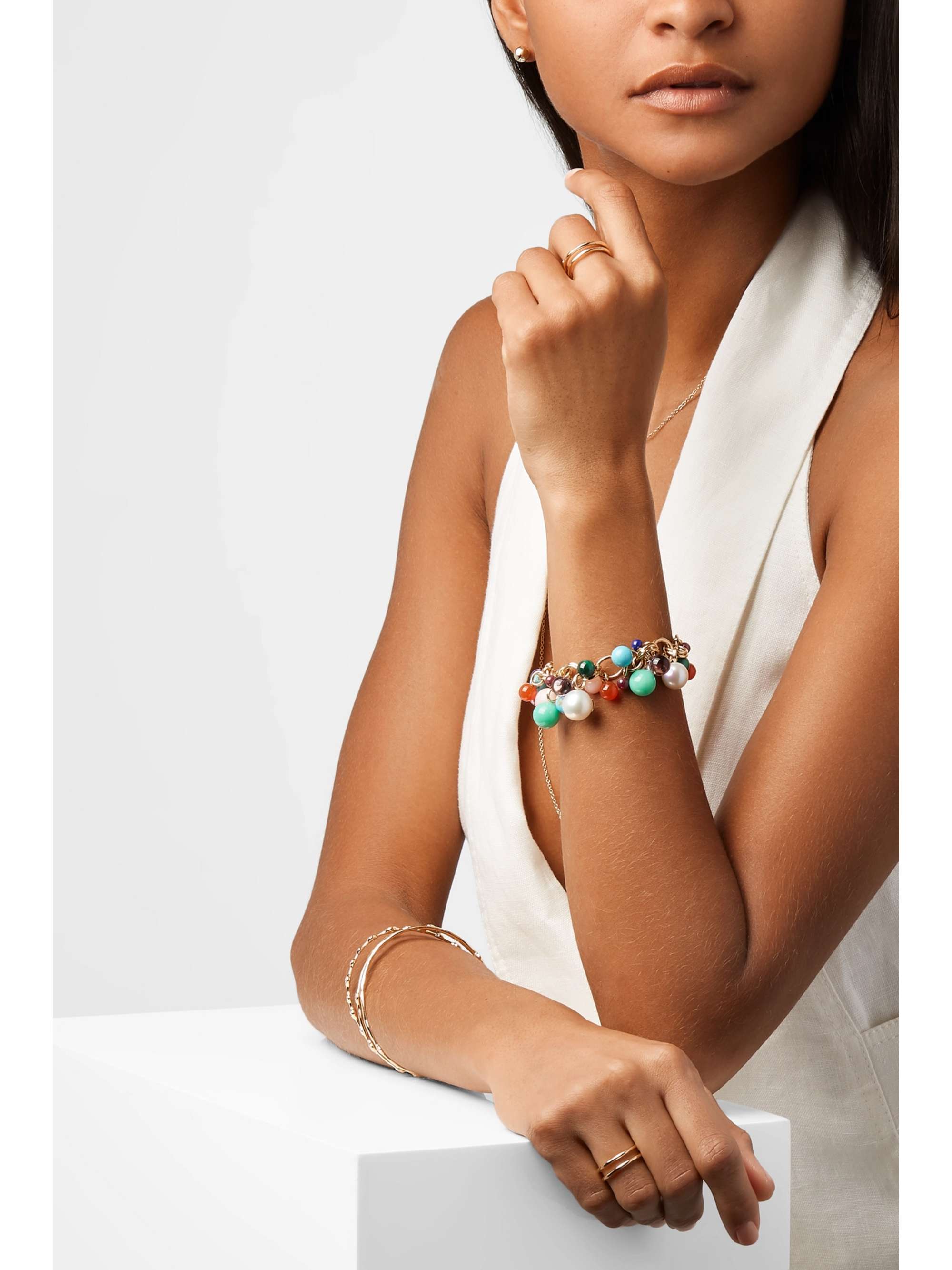 IPPOLITA Nova Cluster 18karat gold multistone bracelet NETAPORTER