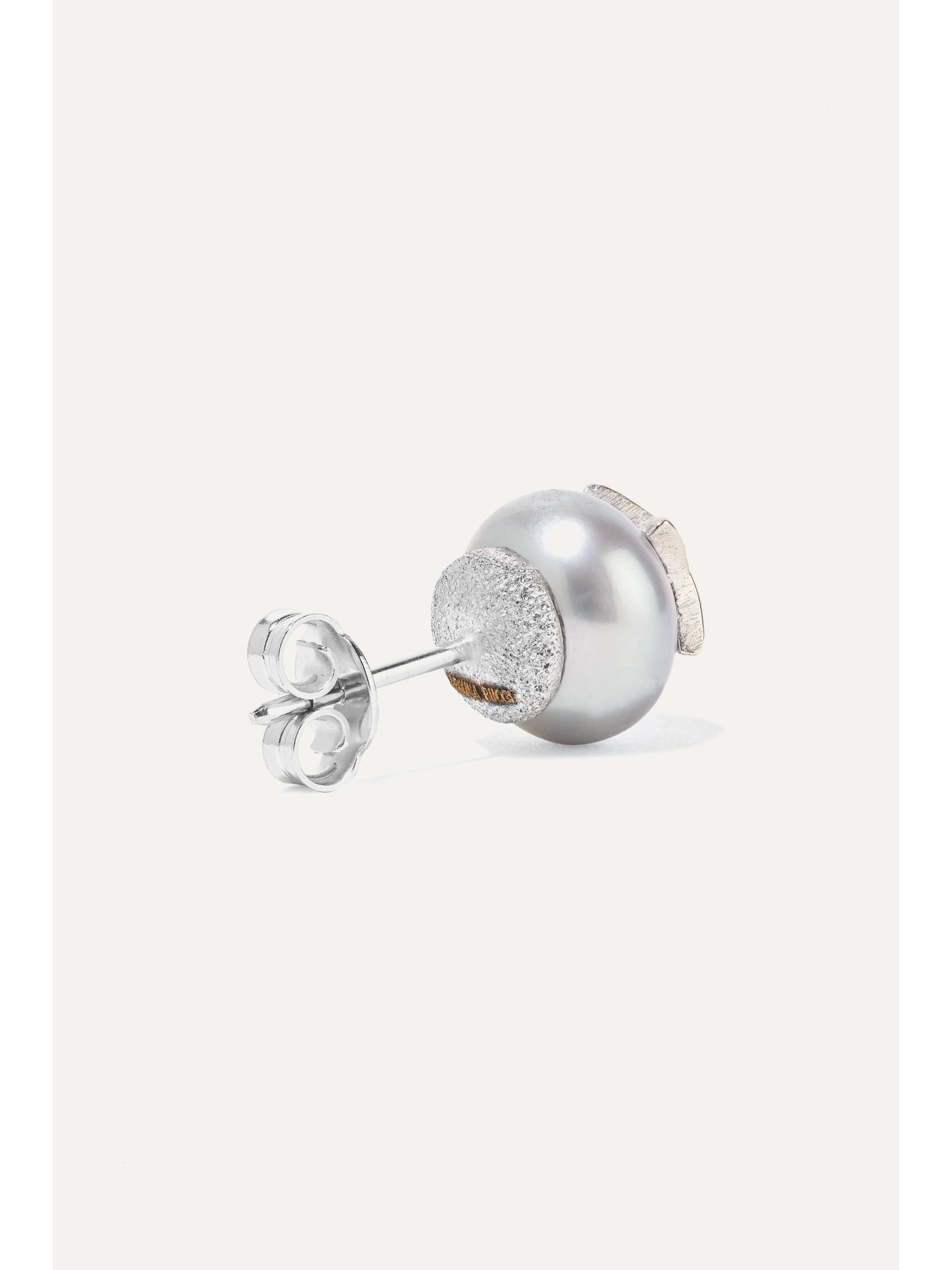CAROLINA BUCCI Superstellar 18-karat white gold, pearl and diamond earrings