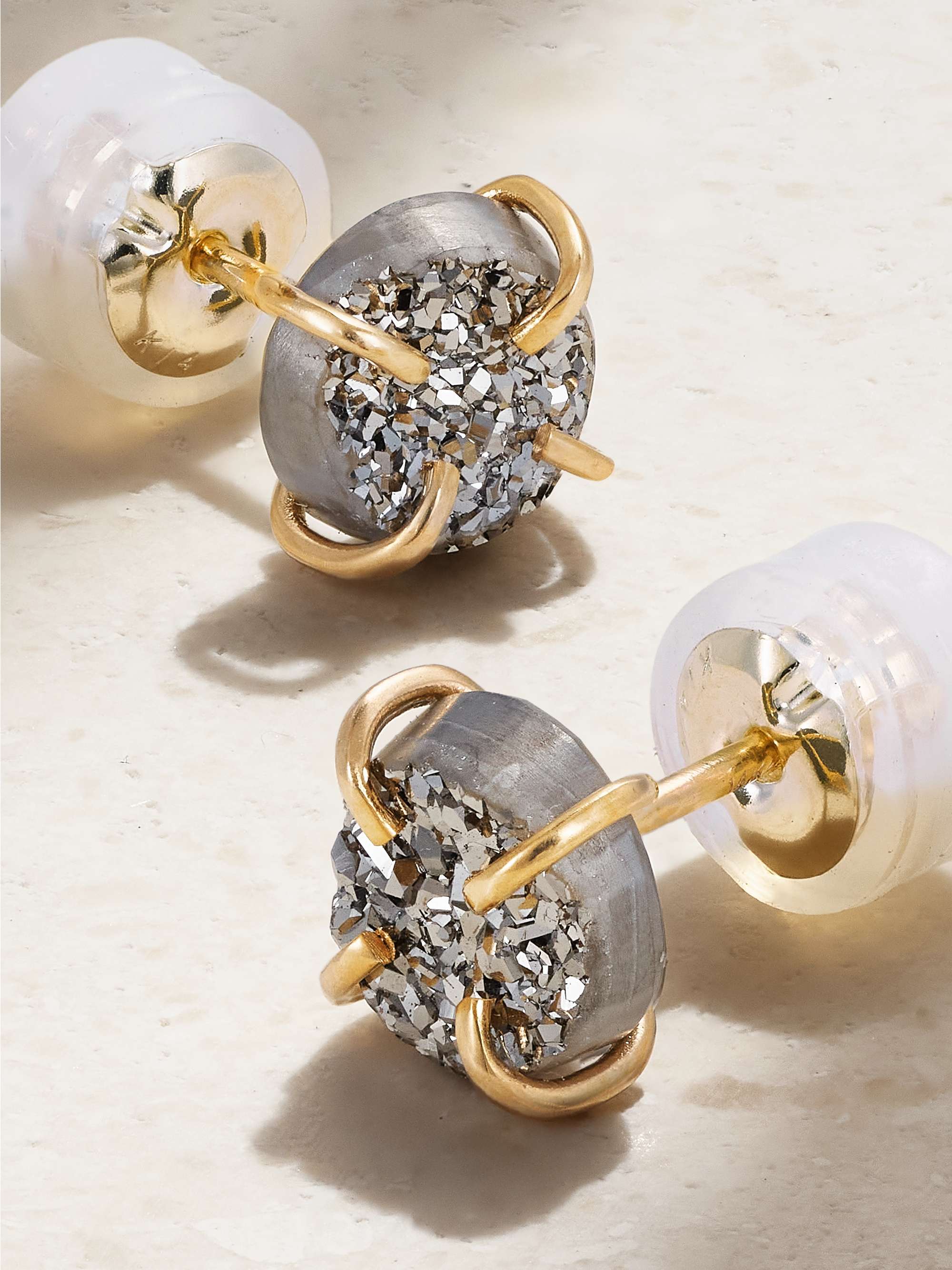 MELISSA JOY MANNING 14-karat gold druzy earrings
