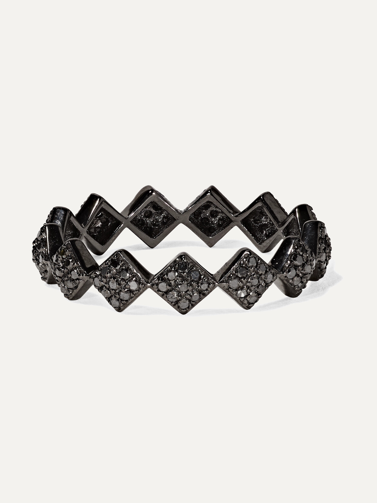 Ofira Tattoo 18-karat Blackened White Gold Diamond Ring