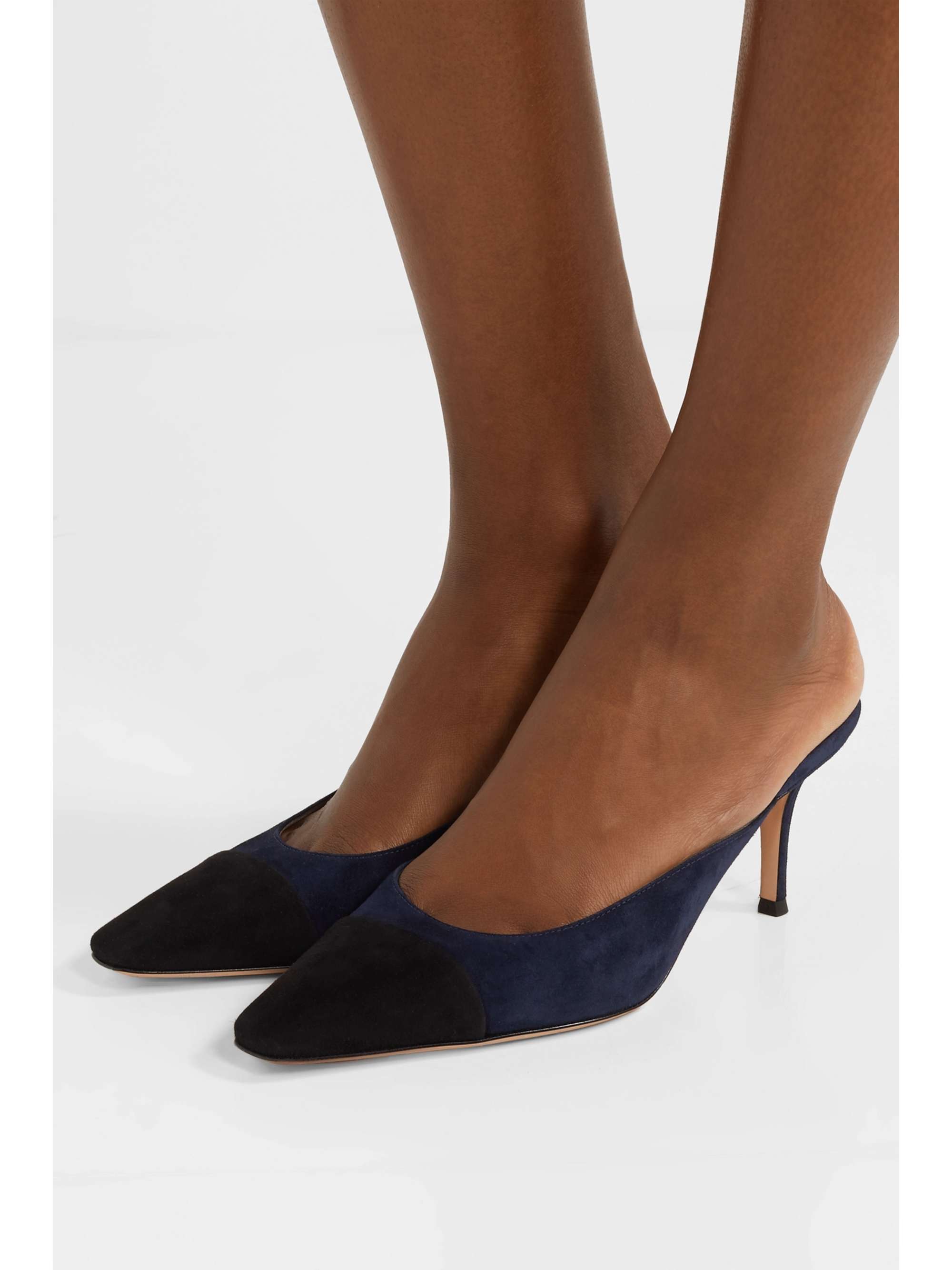 GIANVITO ROSSI Lucy 70 two-tone leather mules