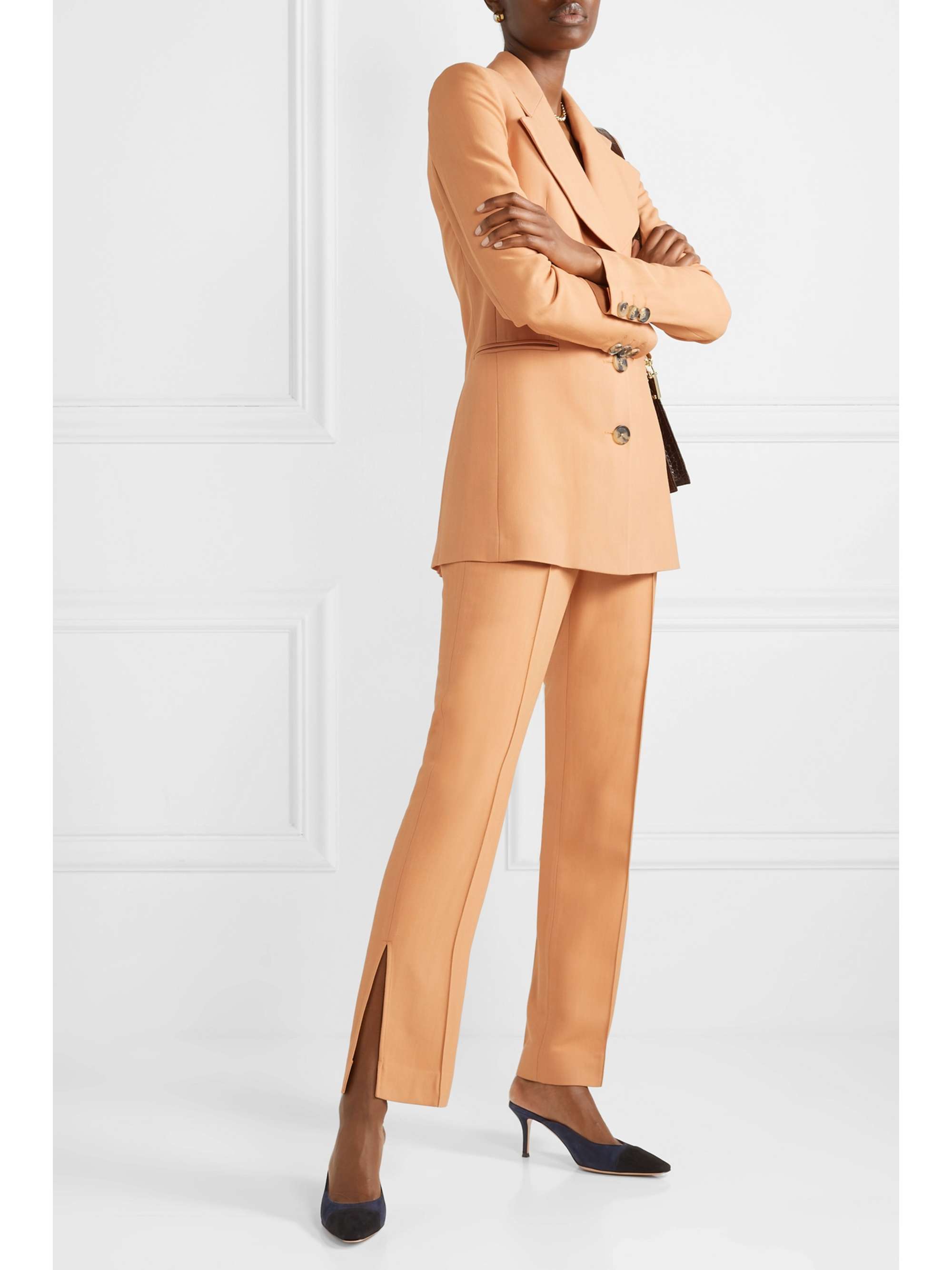GIANVITO ROSSI Lucy 70 two-tone leather mules