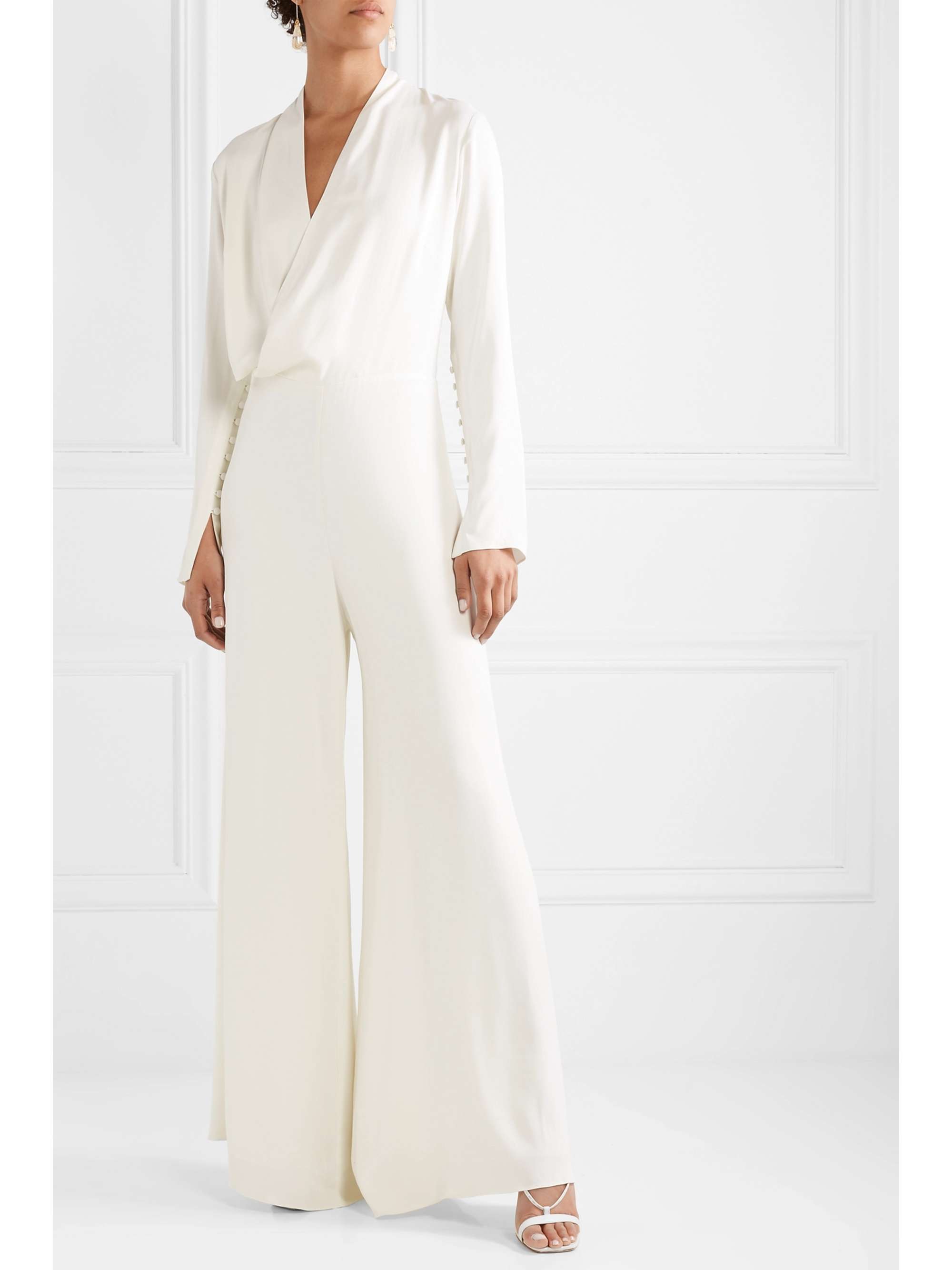 VANESSA COCCHIARO The Tina wrap-effect matte-satin jumpsuit