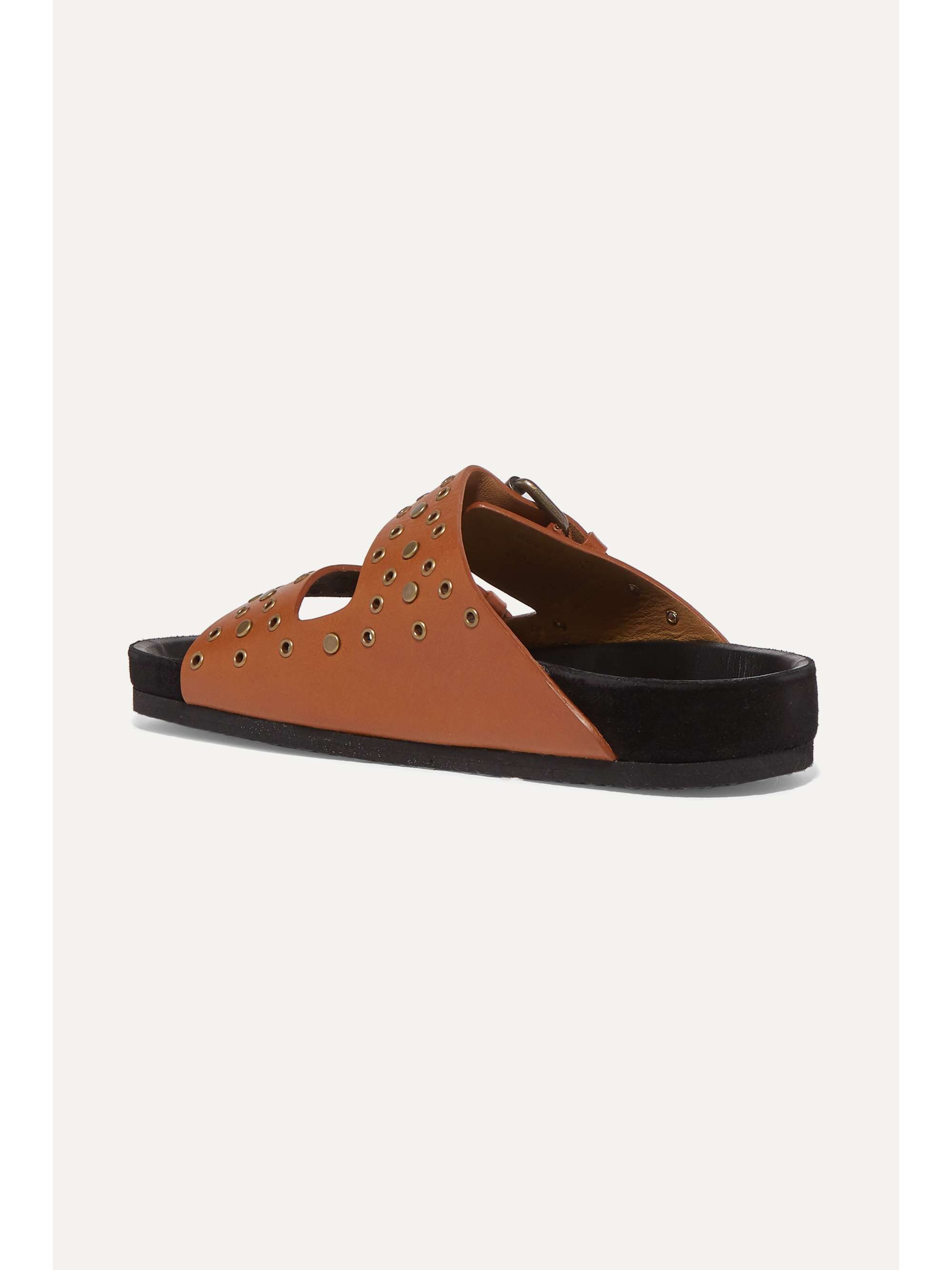 ISABEL MARANT Lennya embellished distressed leather slides
