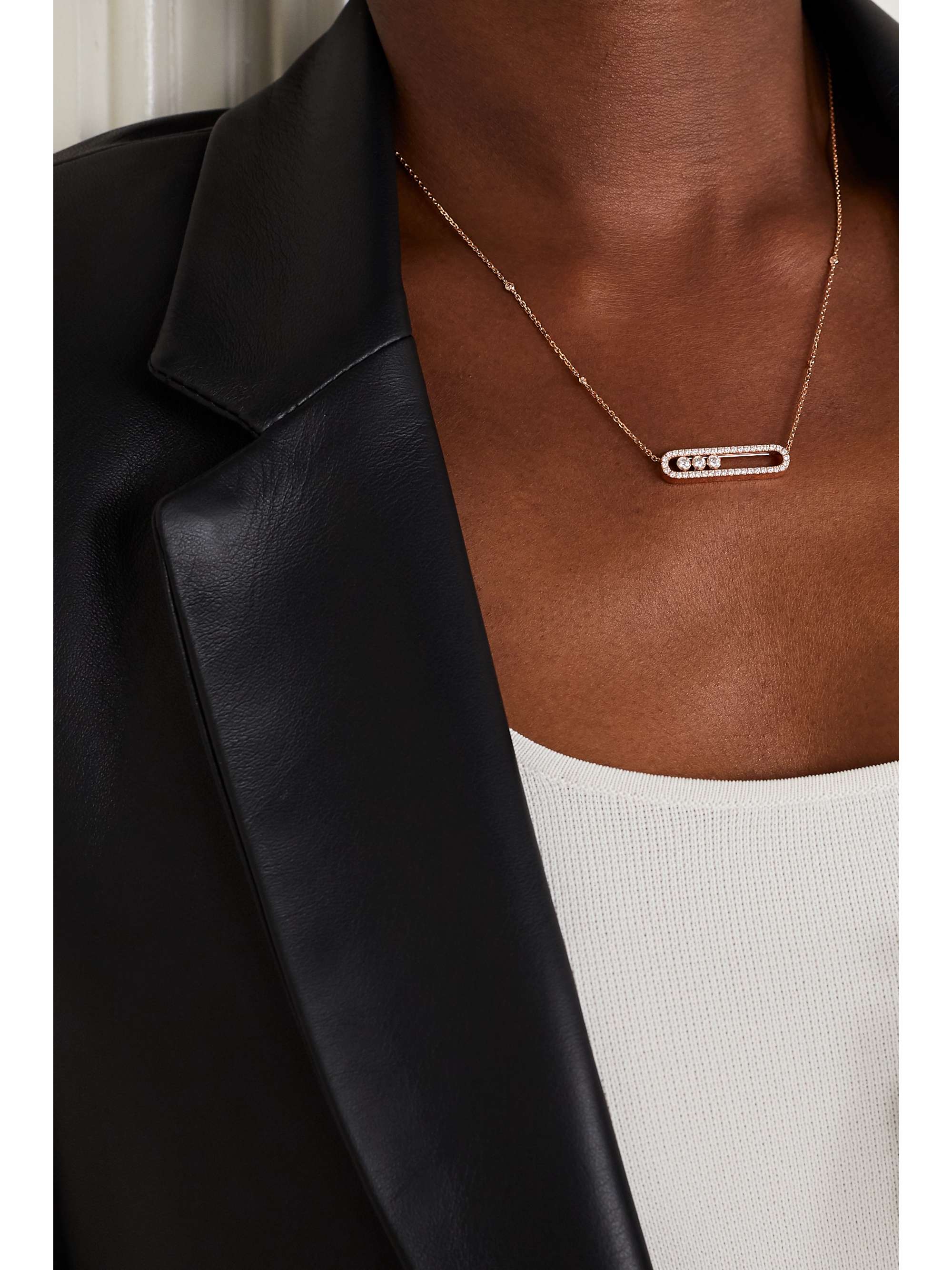 MESSIKA Move 18-karat rose gold diamond necklace