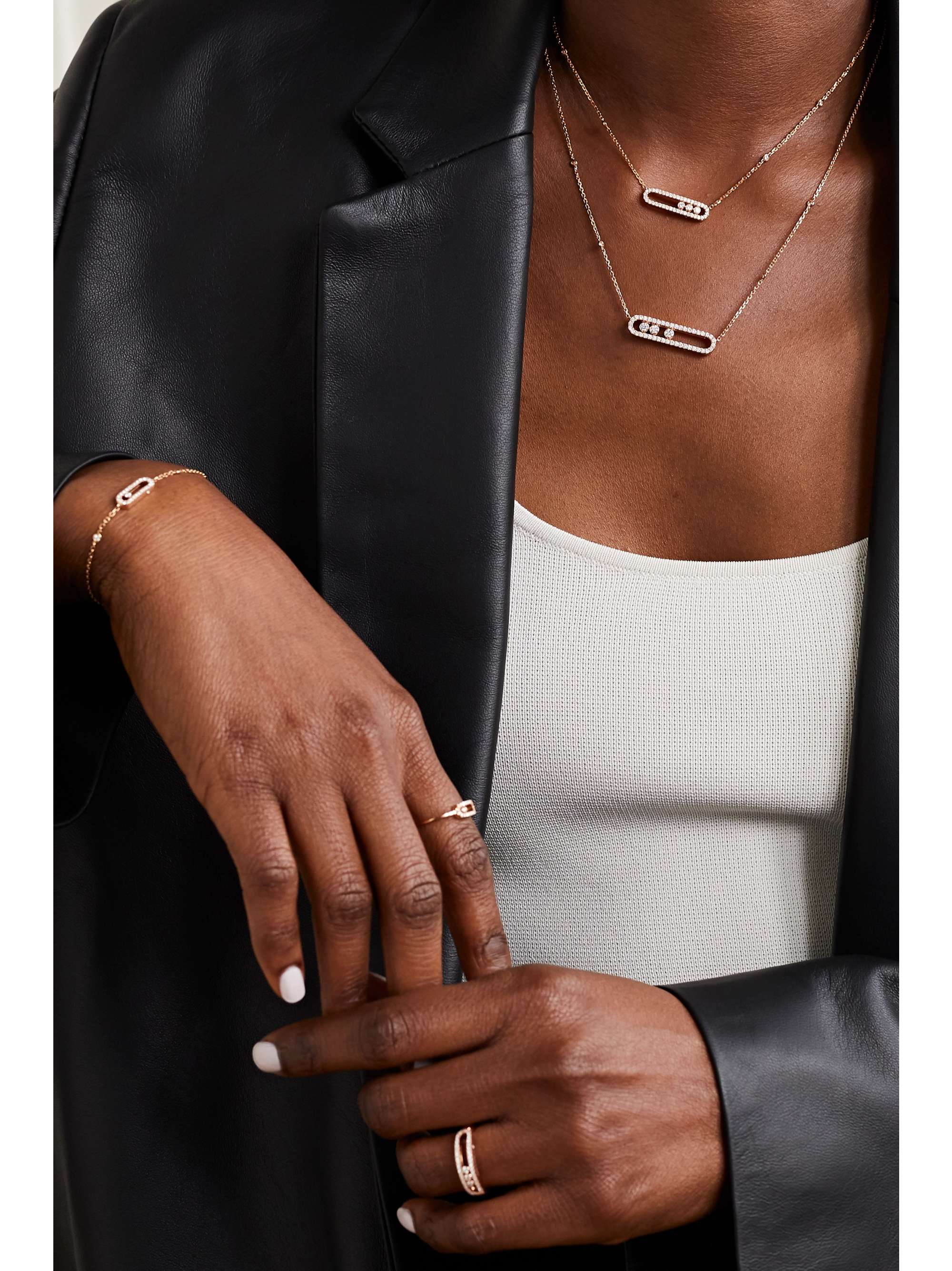 MESSIKA Move 18-karat rose gold diamond necklace