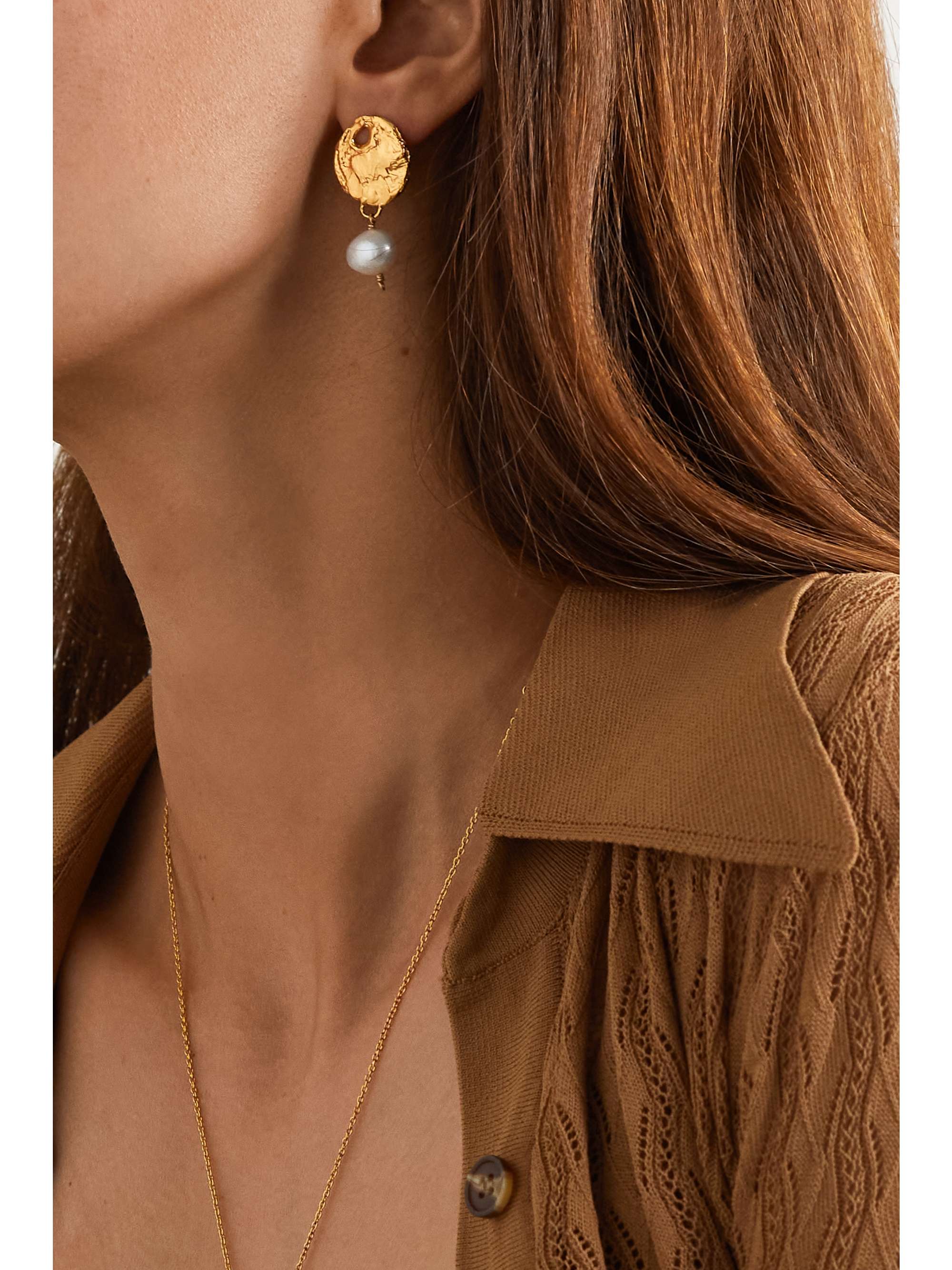 ALIGHIERI Beacon gold-plated pearl earrings