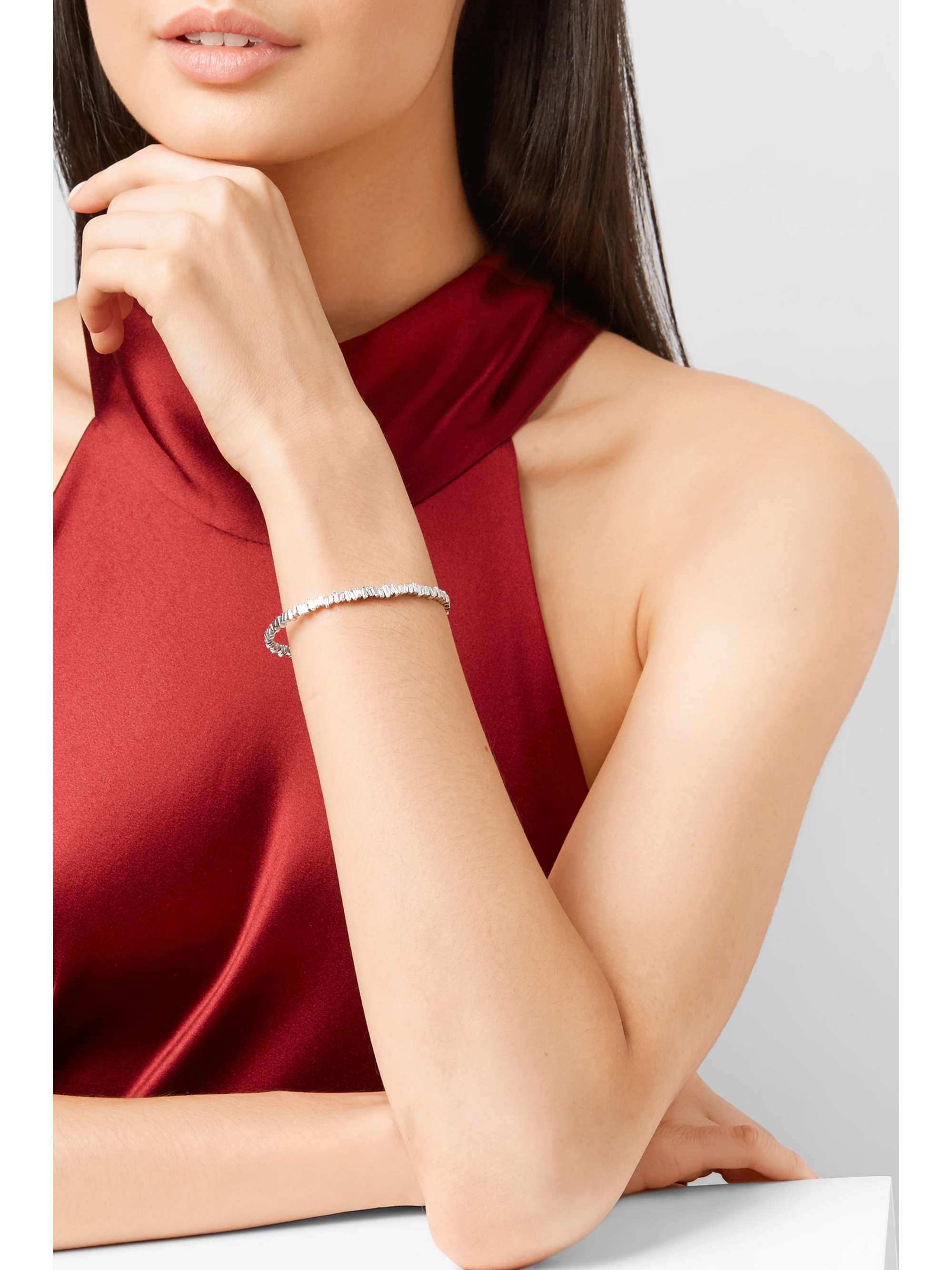 SUZANNE KALAN 18-karat white gold diamond cuff
