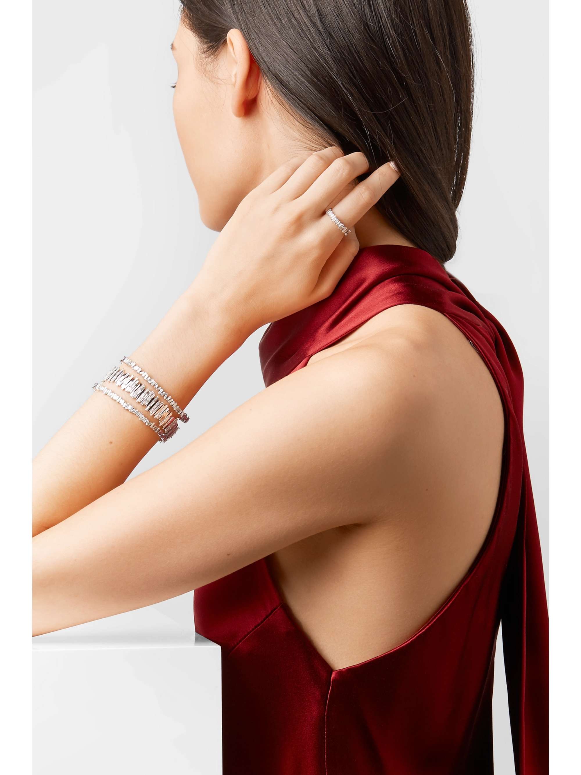 SUZANNE KALAN 18-karat white gold diamond cuff