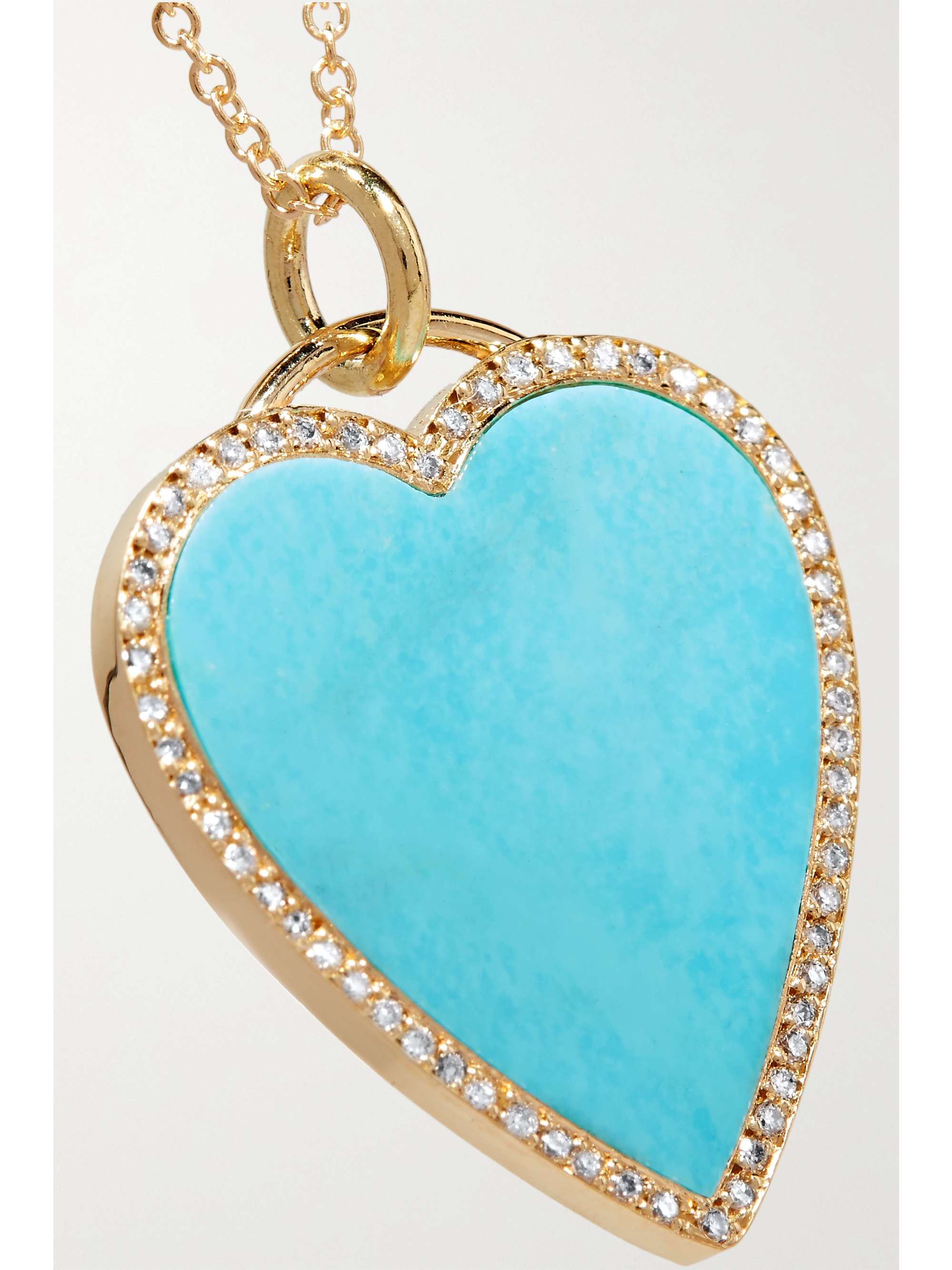 JENNIFER MEYER Heart 18-karat white gold, diamond and onyx necklace