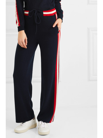 CHINTI & PARKER Trapeze striped cashmere track pants