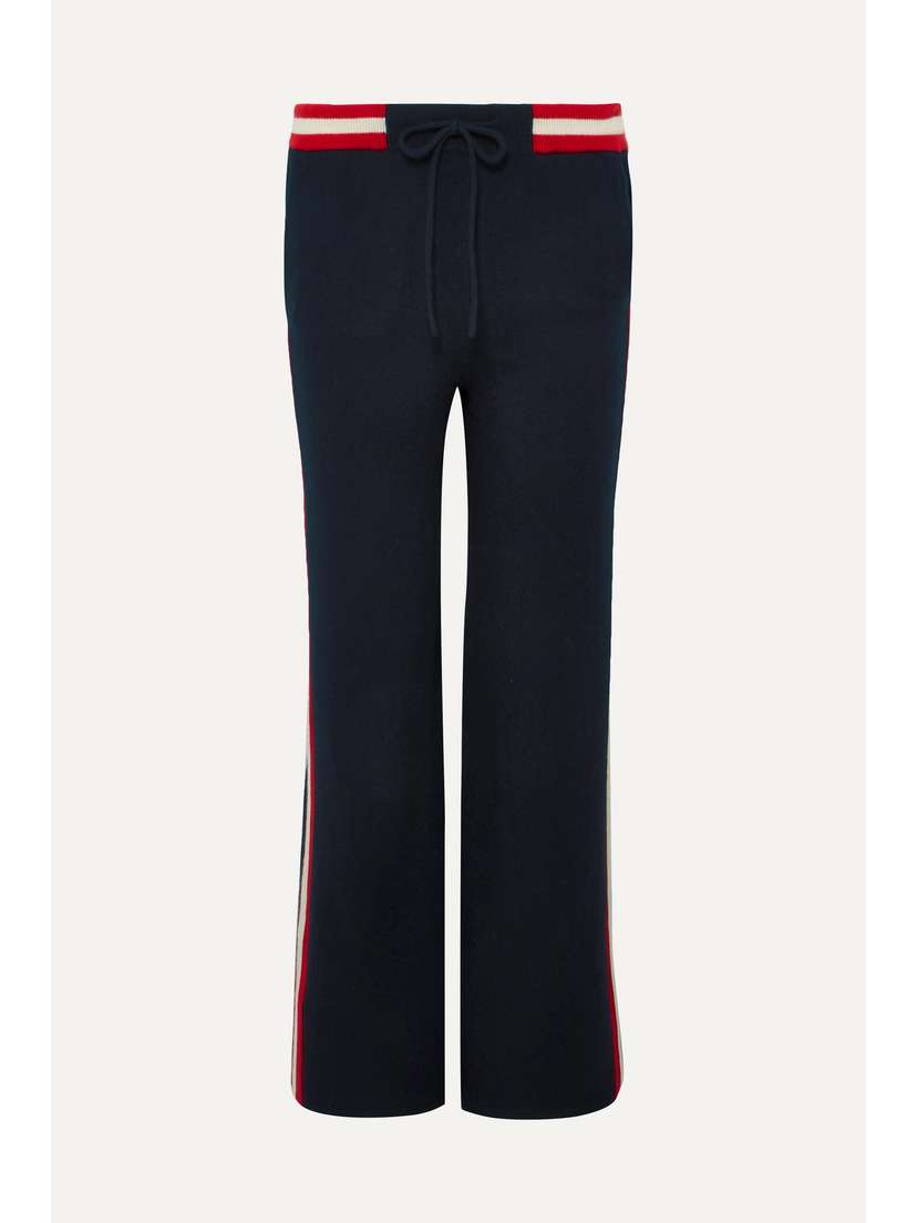 CHINTI & PARKER Trapeze Striped Cashmere Track Pants