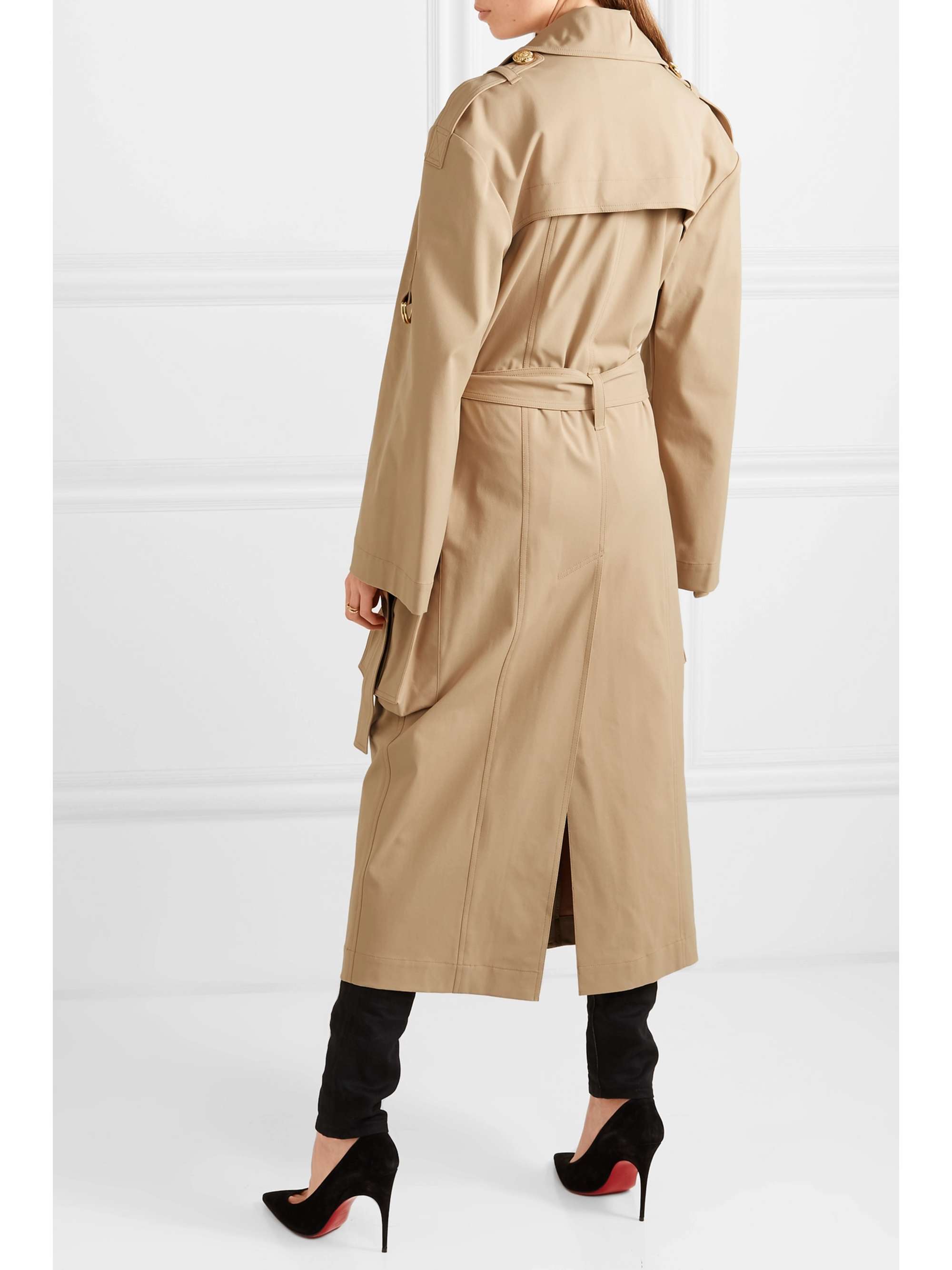 BALMAIN Double-breasted gabardine trench coat