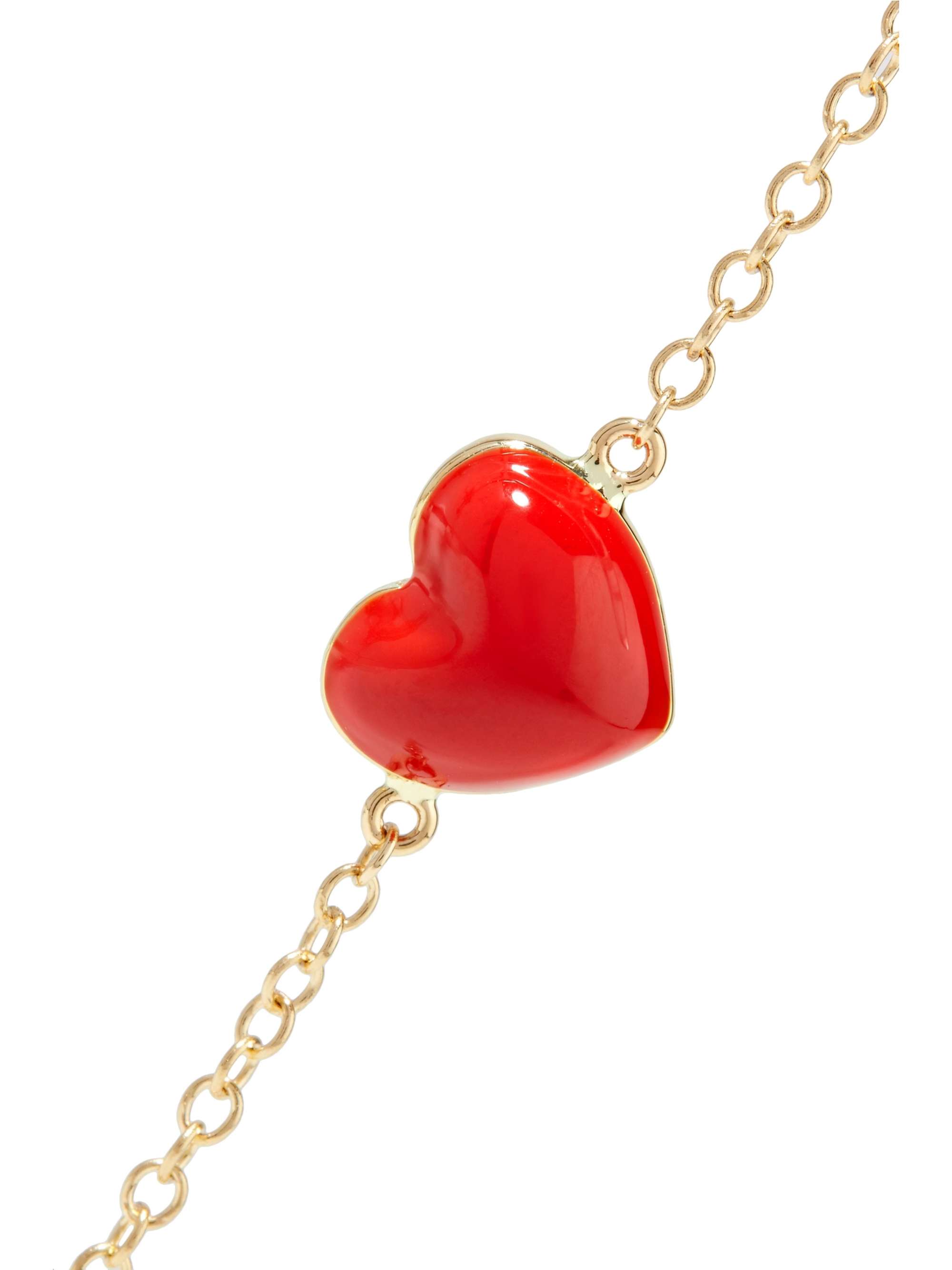 ALISON LOU Heart 14-karat gold and enamel bracelet