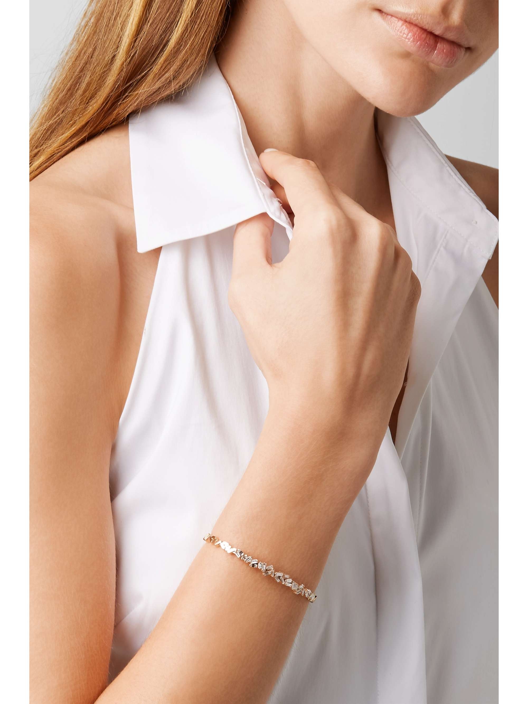 SUZANNE KALAN 18-karat gold diamond cuff