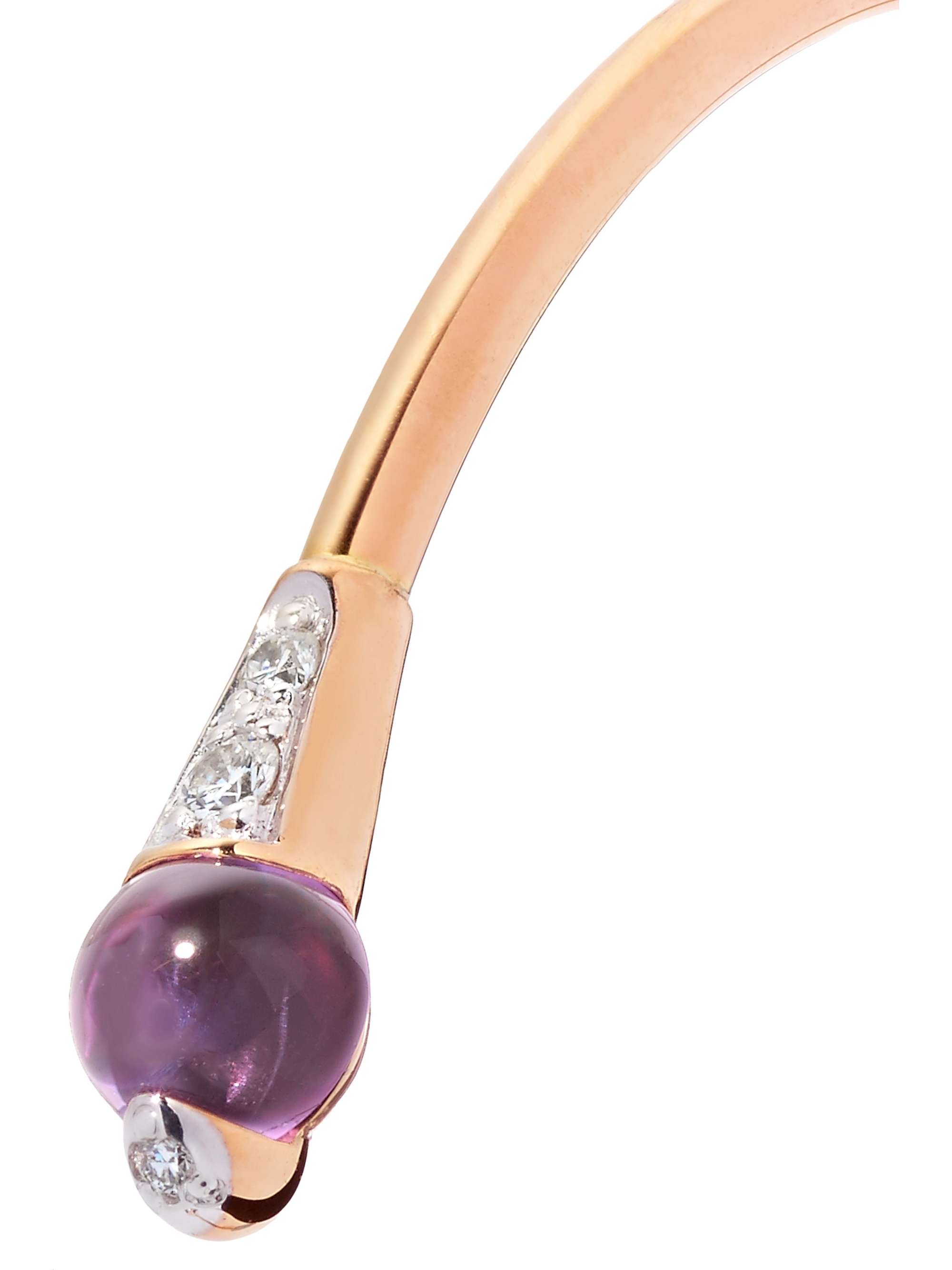 POMELLATO 18-karat rose gold, amethyst and diamond cuff
