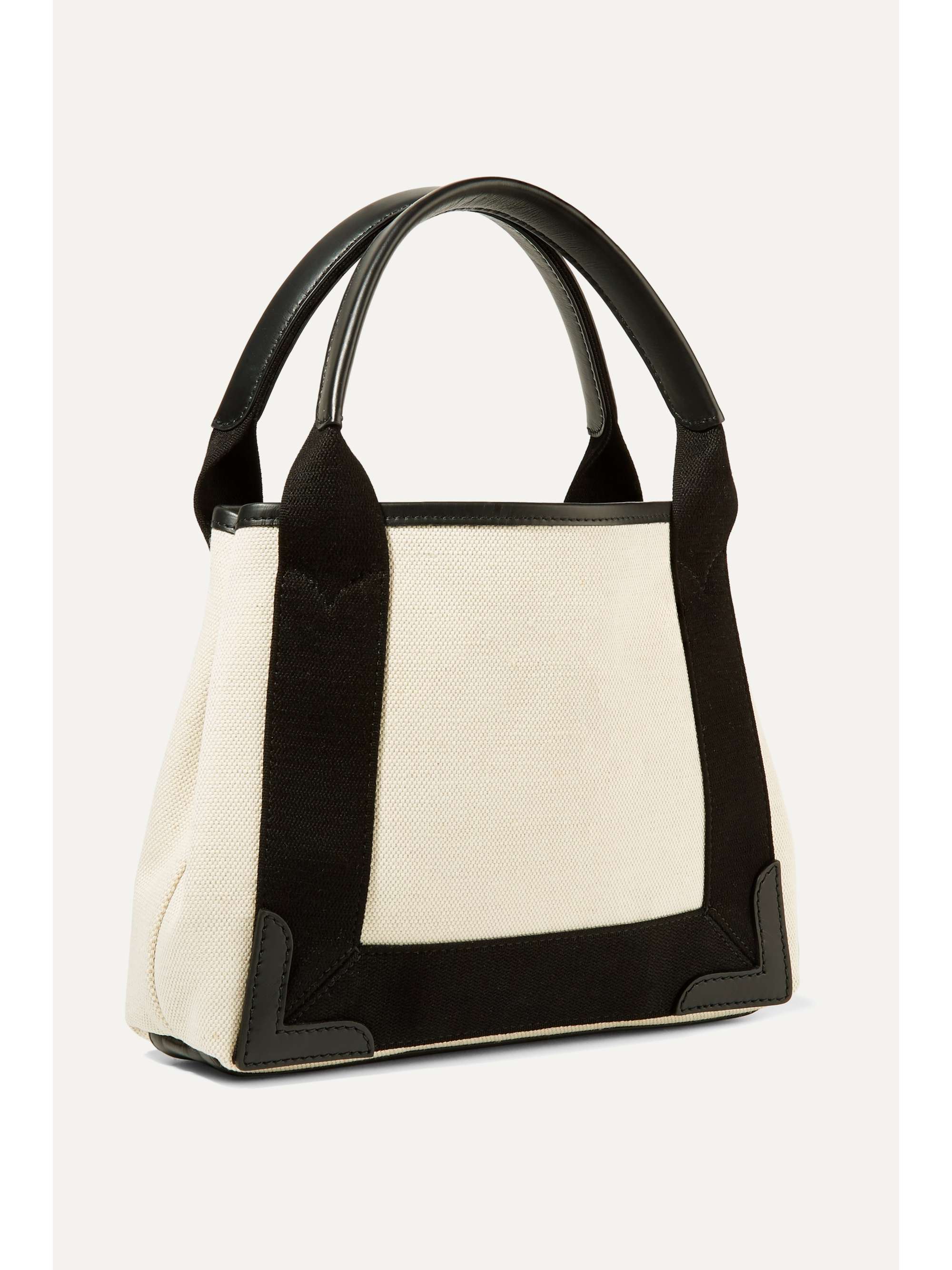 BALENCIAGA Leather-trimmed logo-print canvas tote
