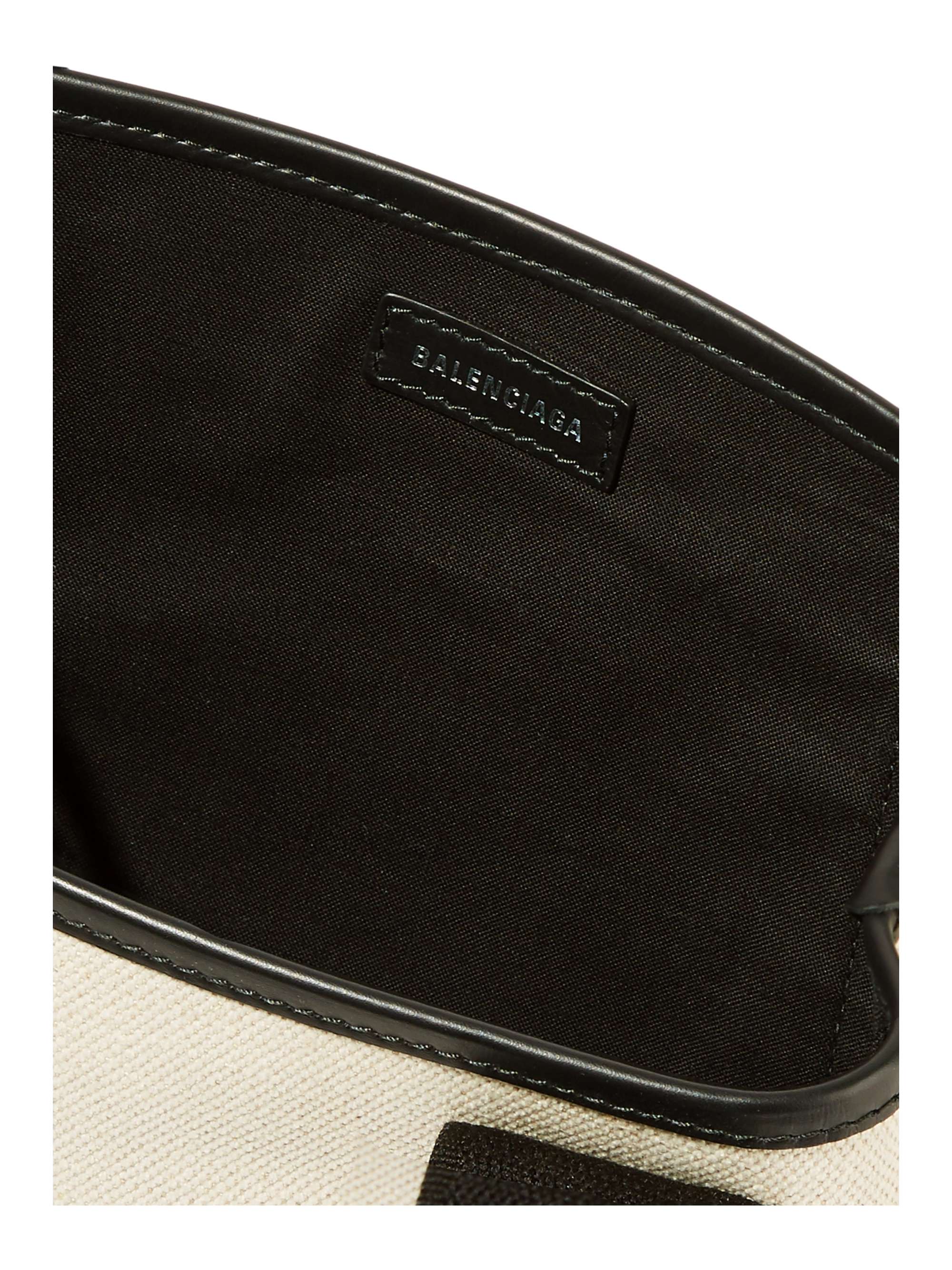 BALENCIAGA Leather-trimmed logo-print canvas tote