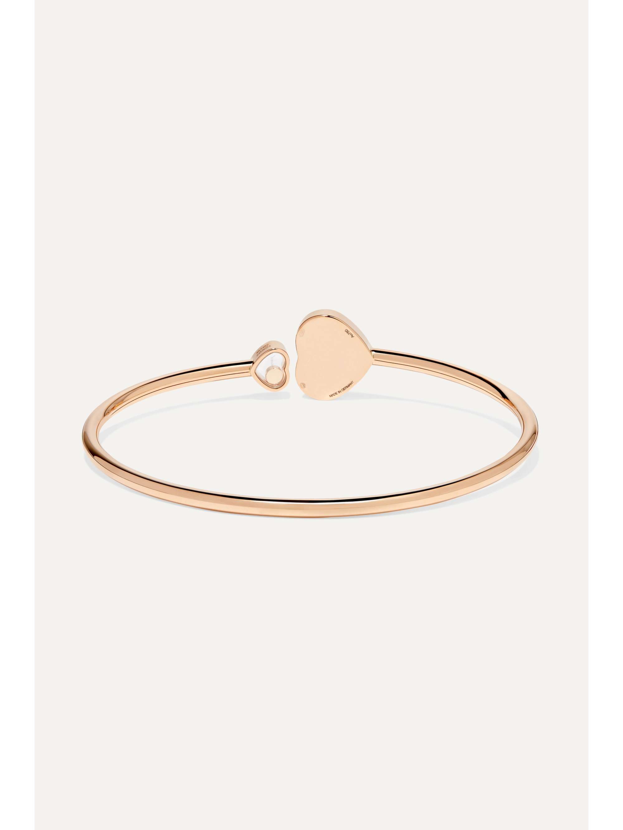 CHOPARD Happy Hearts 18-karat rose gold, onyx and diamond cuff