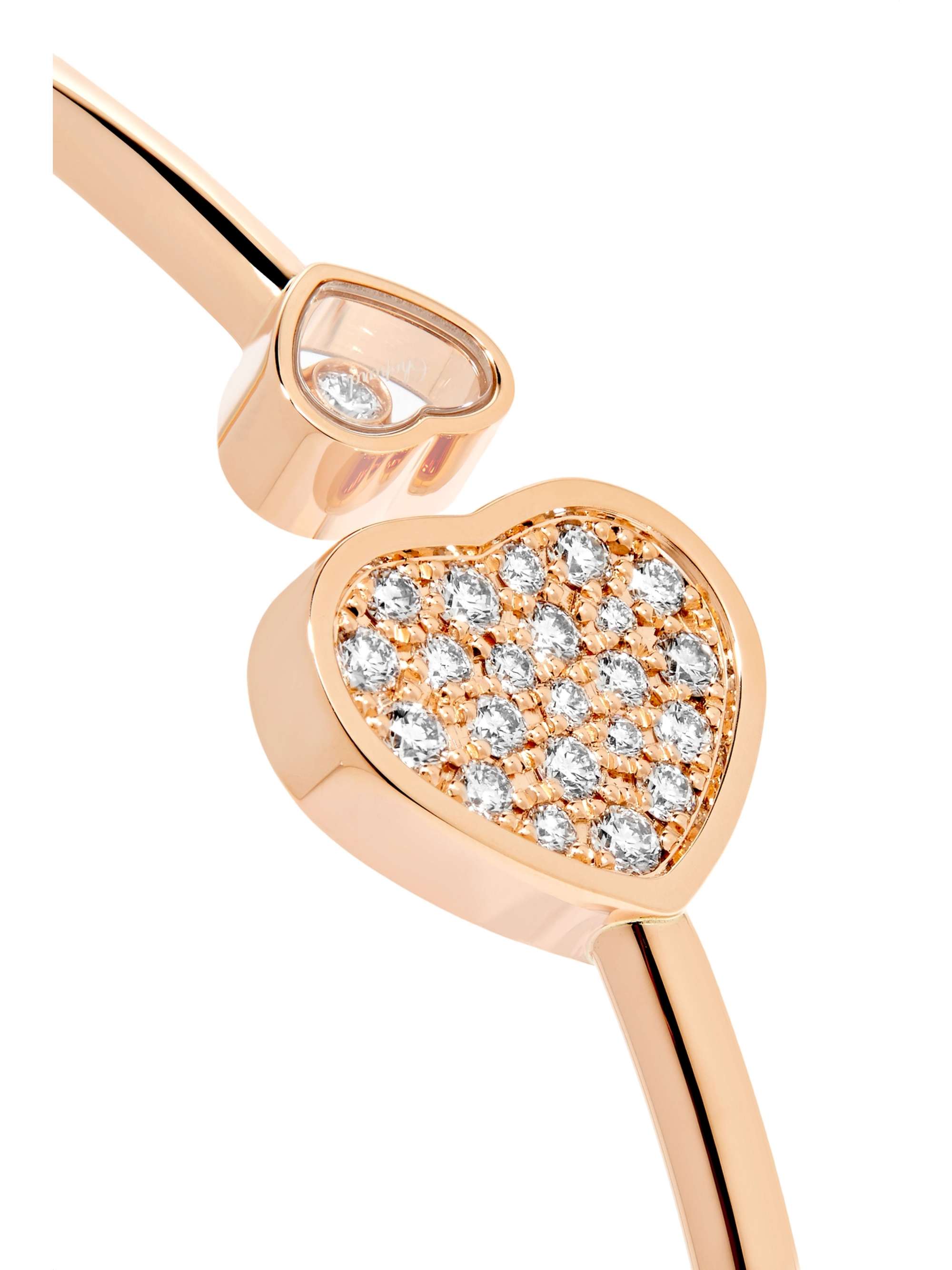 CHOPARD Happy Hearts 18-karat rose gold, onyx and diamond cuff