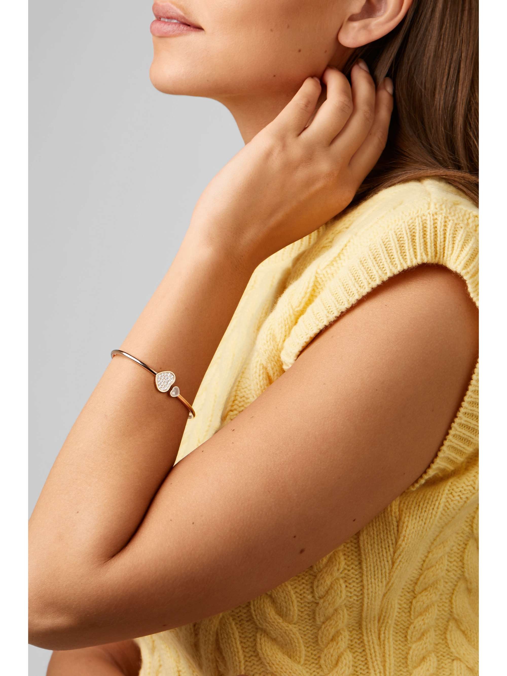 CHOPARD Happy Hearts 18-karat rose gold, onyx and diamond cuff