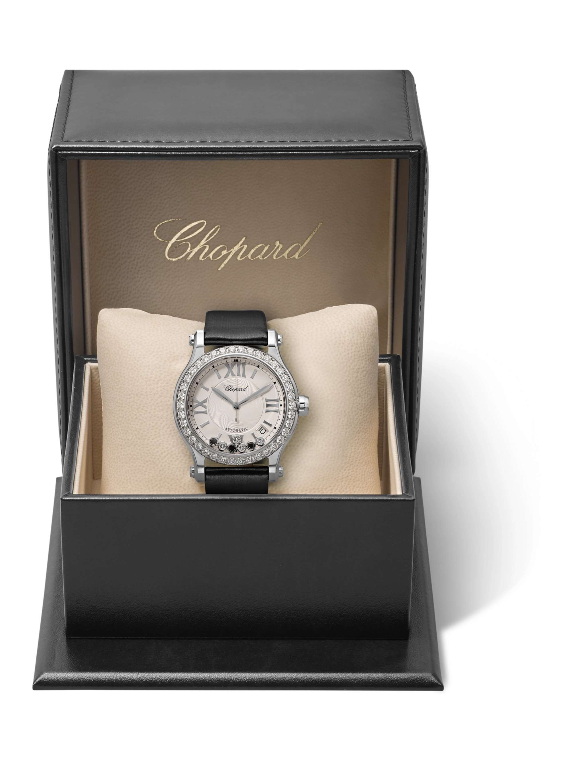 CHOPARD Happy Sport Automatic 36mm stainless steel, satin and diamond watch