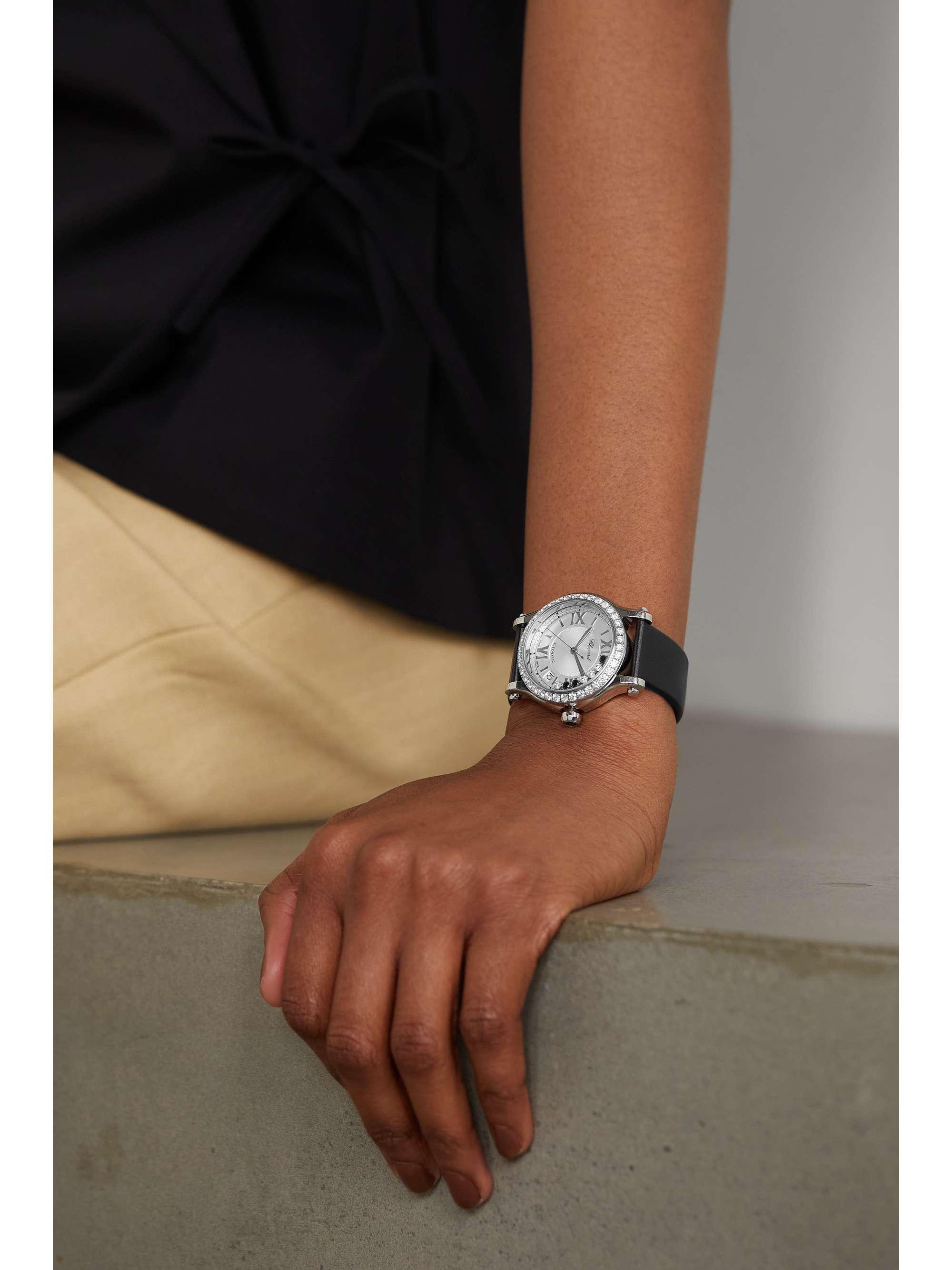 CHOPARD Happy Sport Automatic 36mm stainless steel, satin and diamond watch