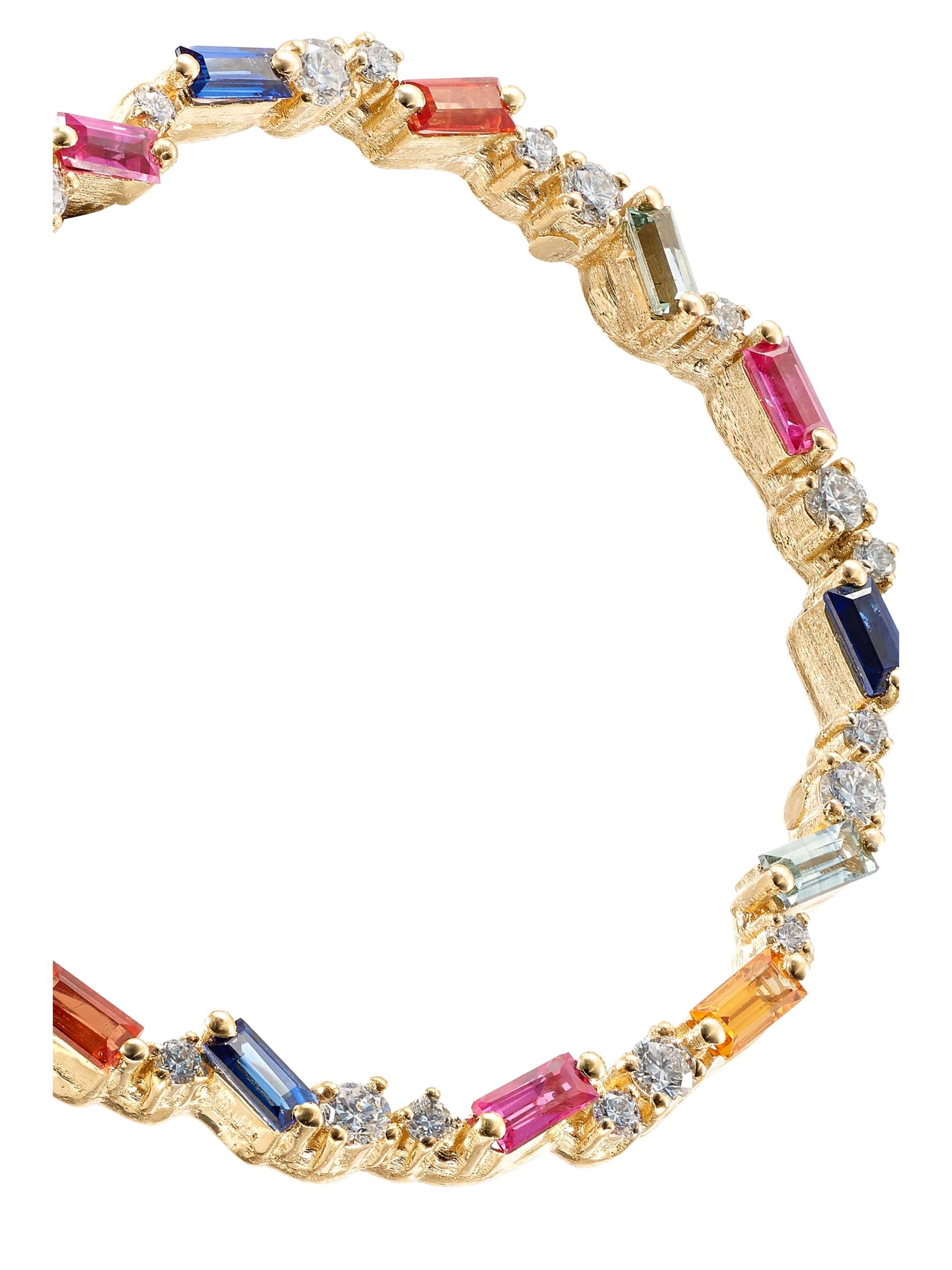 SUZANNE KALAN 18-karat gold, sapphire and diamond hoop earrings
