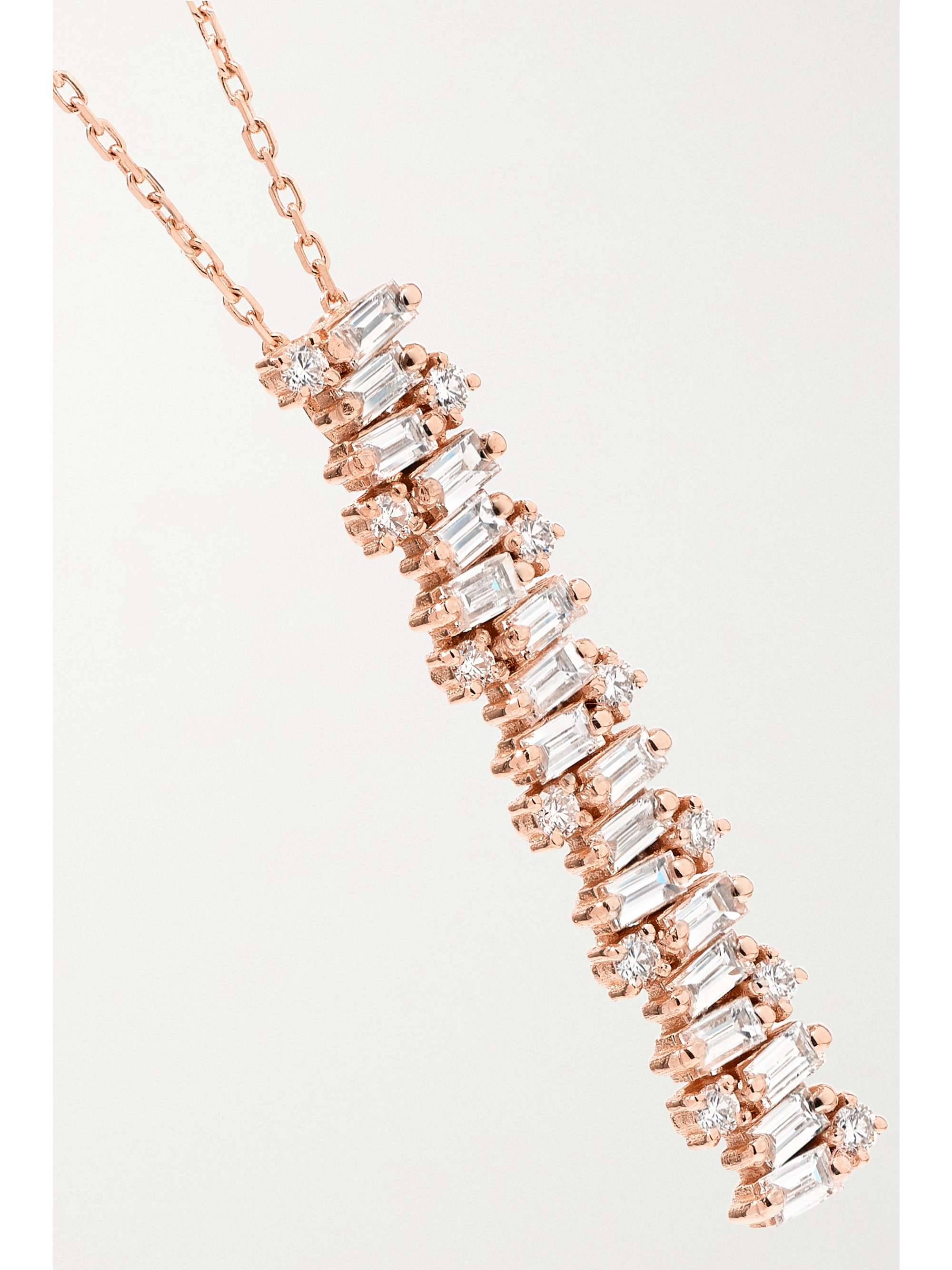 SUZANNE KALAN 18-karat rose gold diamond necklace