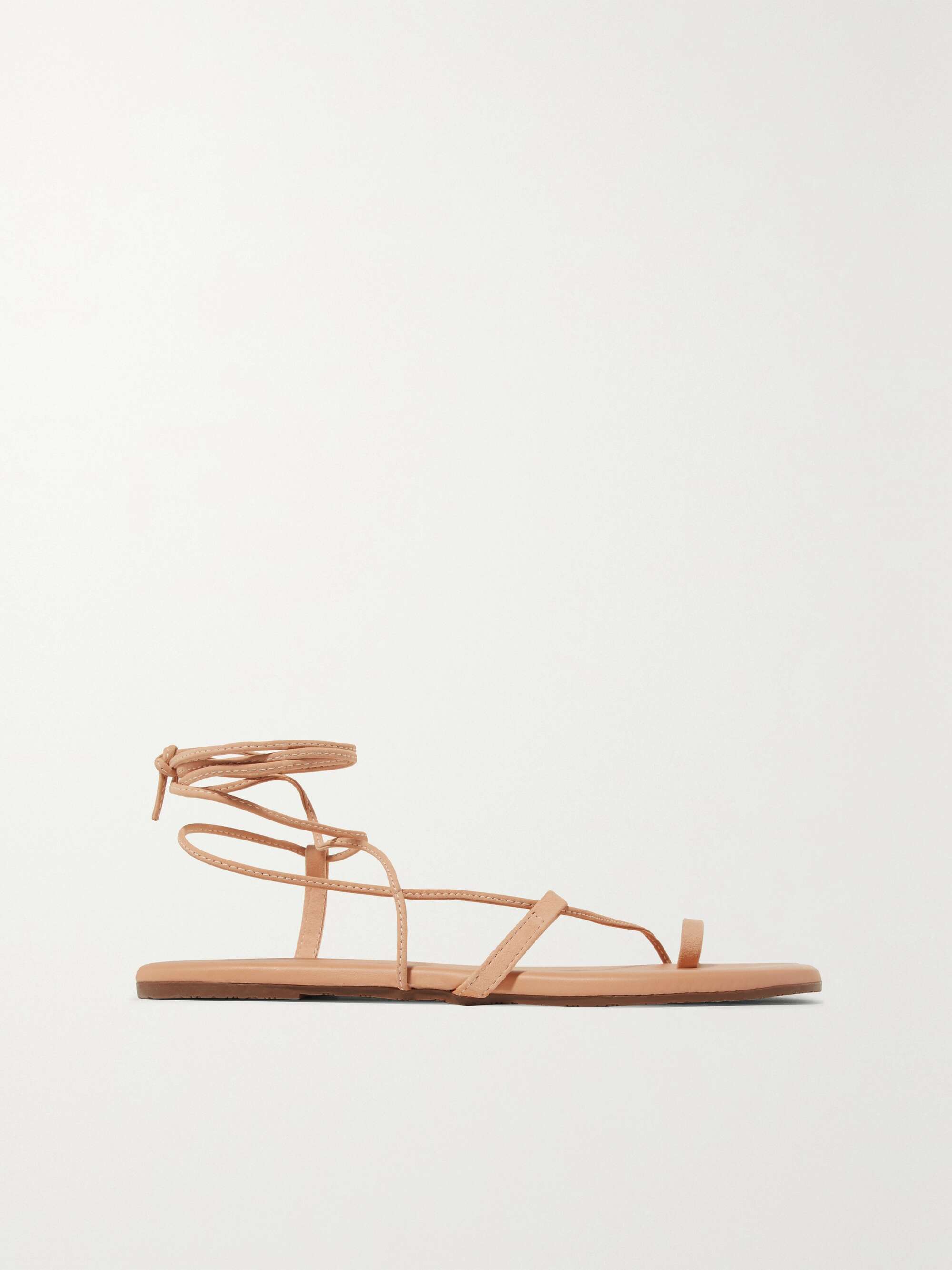 Neutral Jo suede and leather sandals | TKEES | NET-A-PORTER