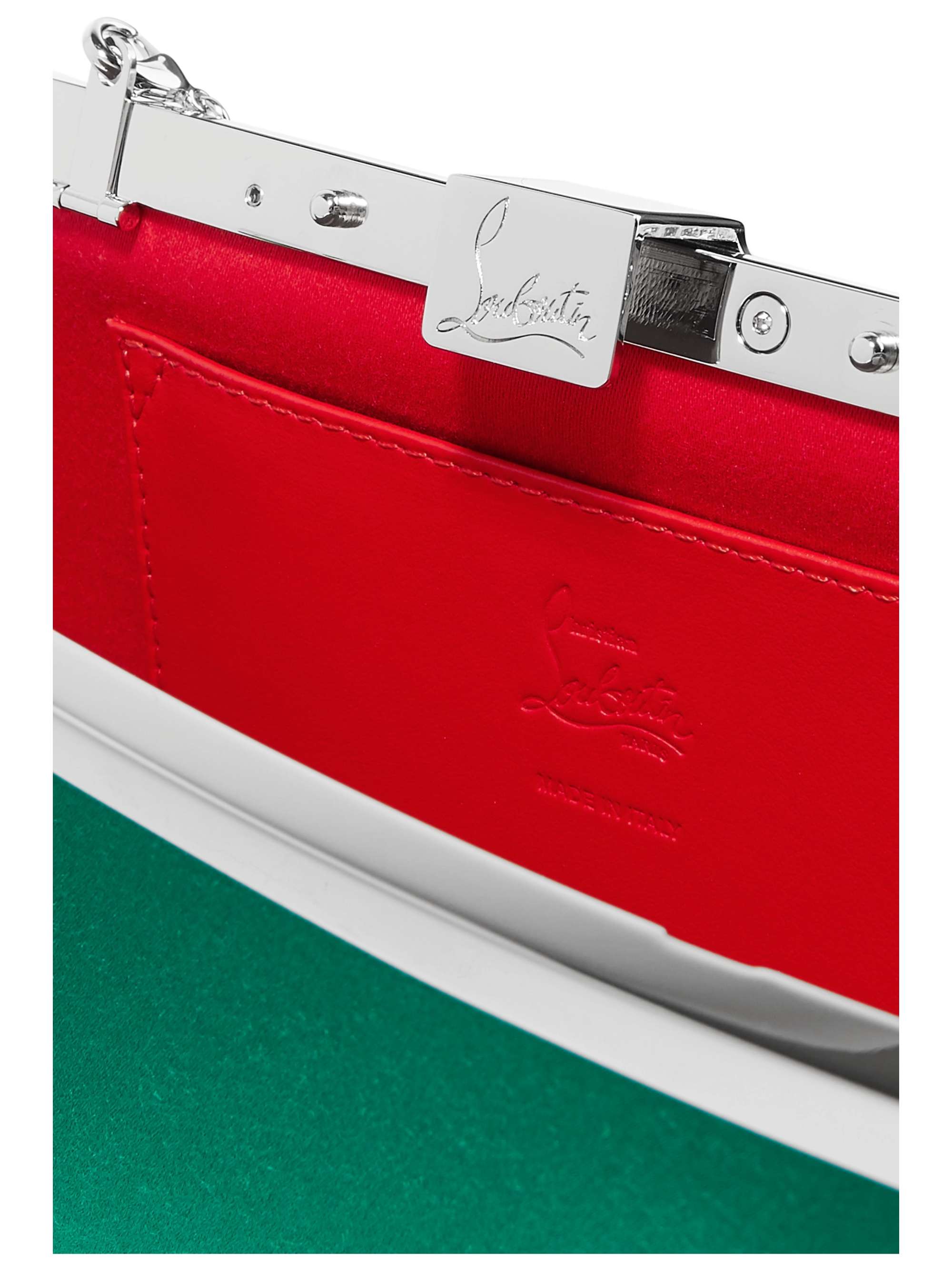 CHRISTIAN LOUBOUTIN Palmette embellished satin clutch