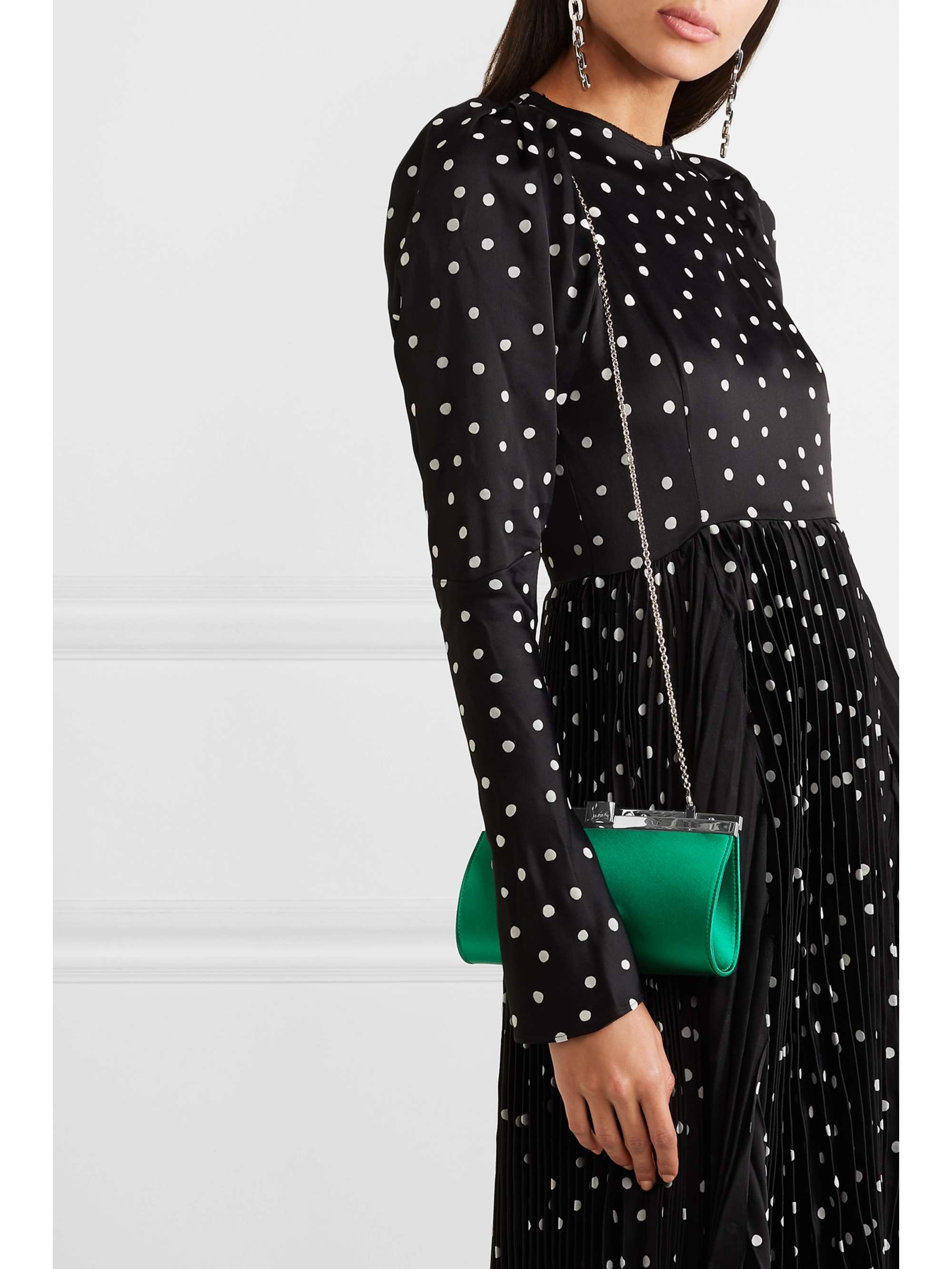CHRISTIAN LOUBOUTIN Palmette embellished satin clutch