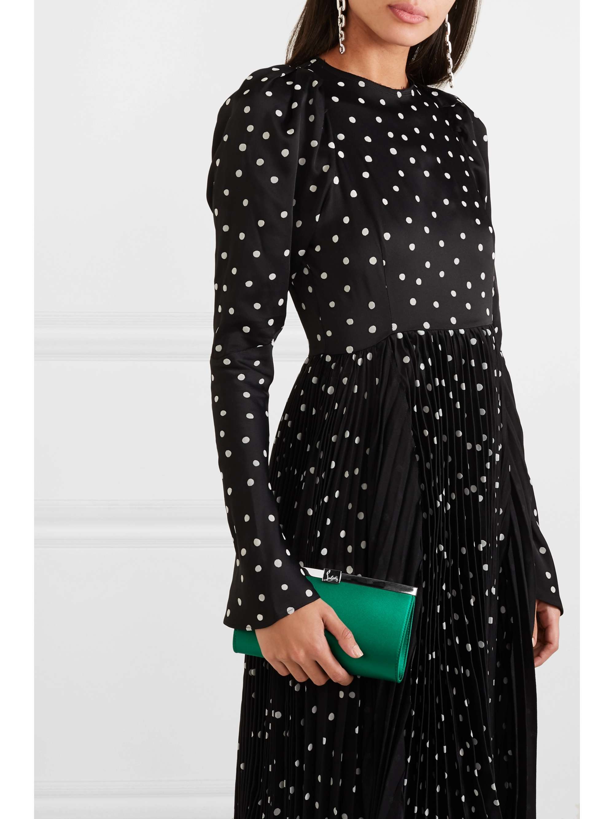 CHRISTIAN LOUBOUTIN Palmette embellished satin clutch