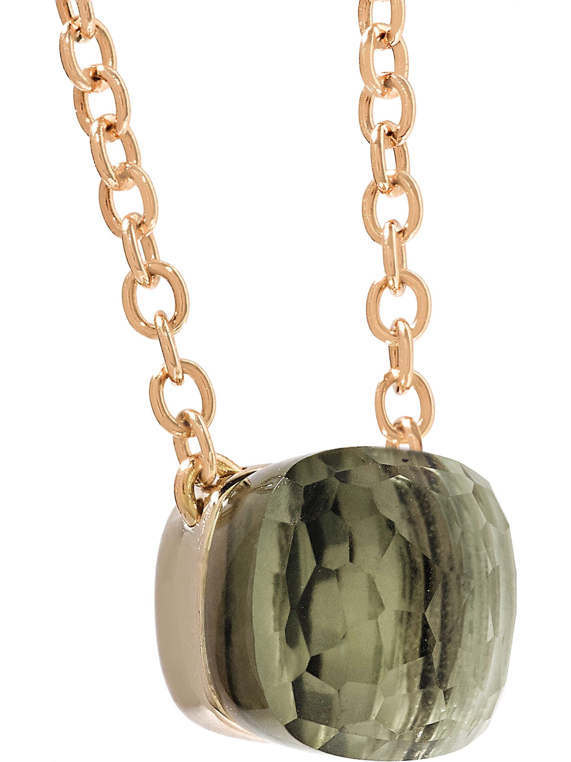 POMELLATO Nudo 18-karat white and rose gold prasiolite necklace