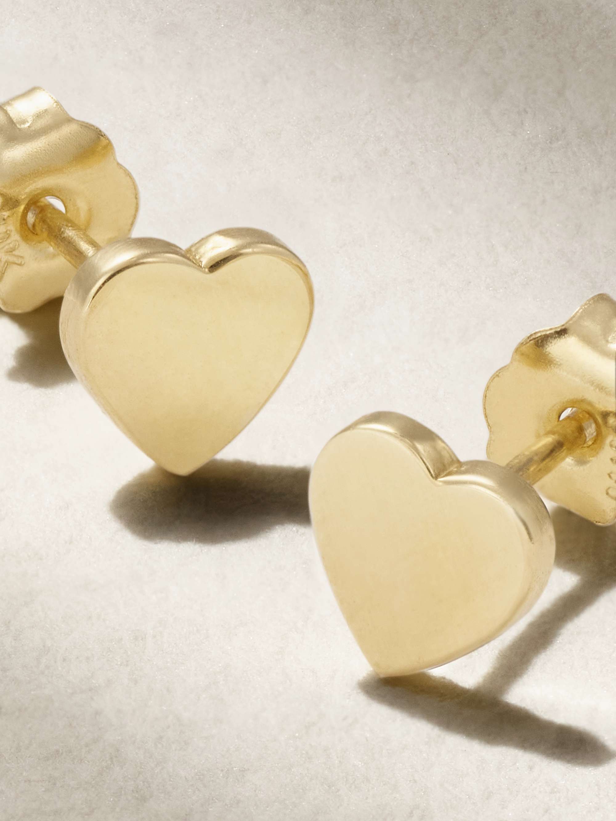 JENNIFER MEYER Heart 18-karat gold earrings