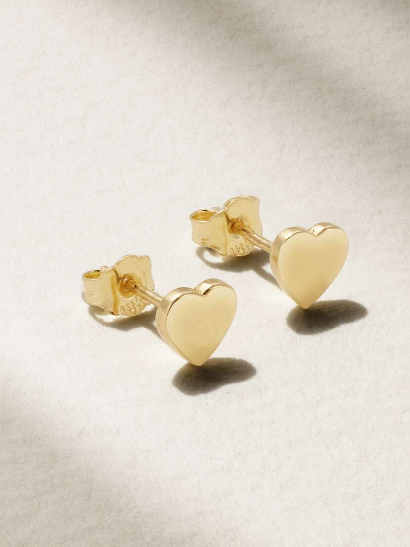 Jennifer Meyer Heart 18-karat Gold Earrings