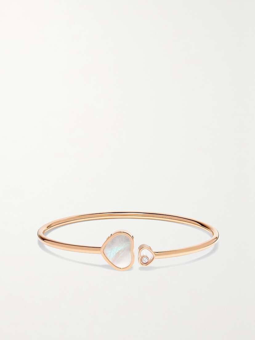 Chopard Happy Hearts 18-karat Rose Gold, Diamond And Mother-of-pearl Cuff