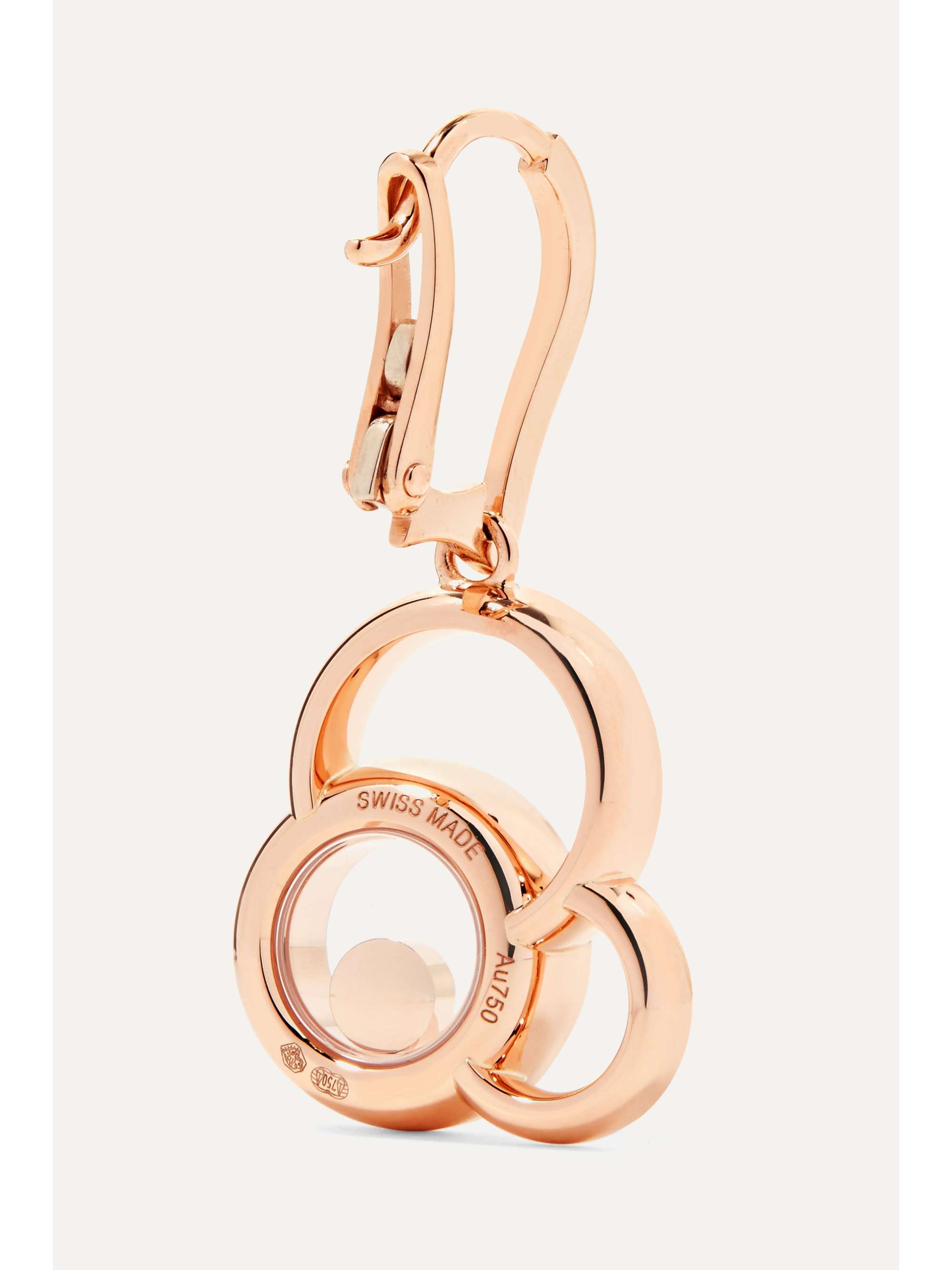 CHOPARD Boucles d'oreilles en or rose 18 carats (750/1000) et diamants Happy Dreams