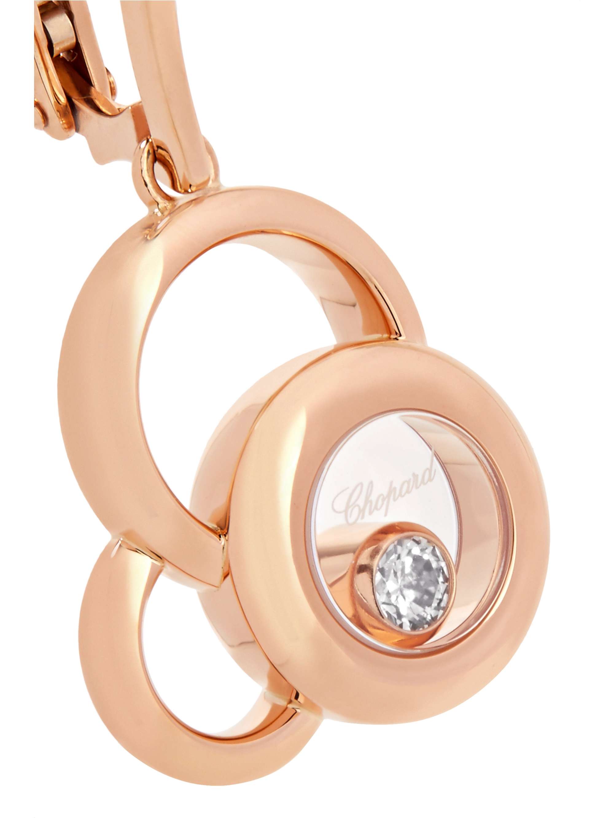 CHOPARD Boucles d'oreilles en or rose 18 carats (750/1000) et diamants Happy Dreams