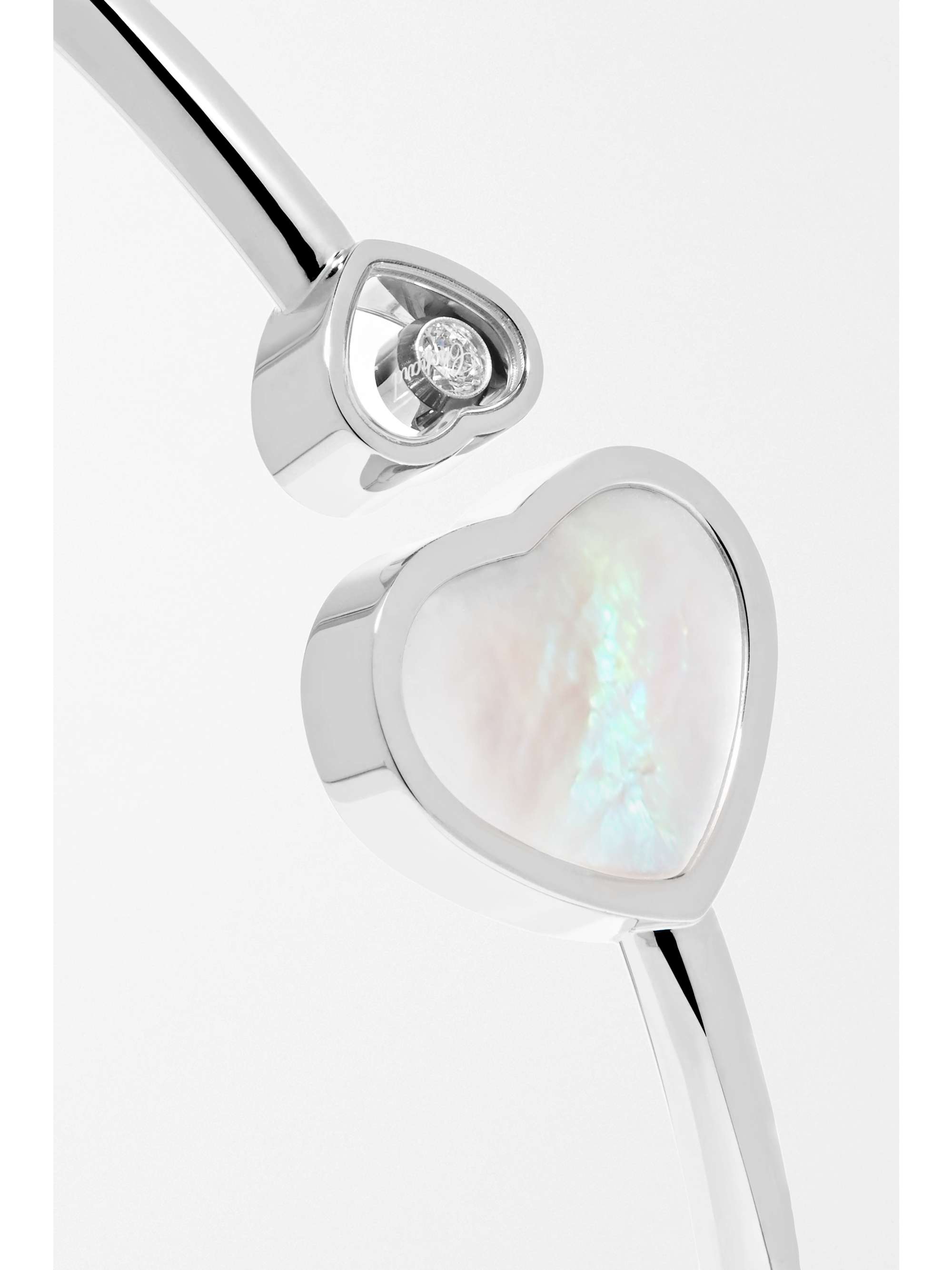 CHOPARD Happy Hearts 18-karat rose gold, onyx and diamond cuff