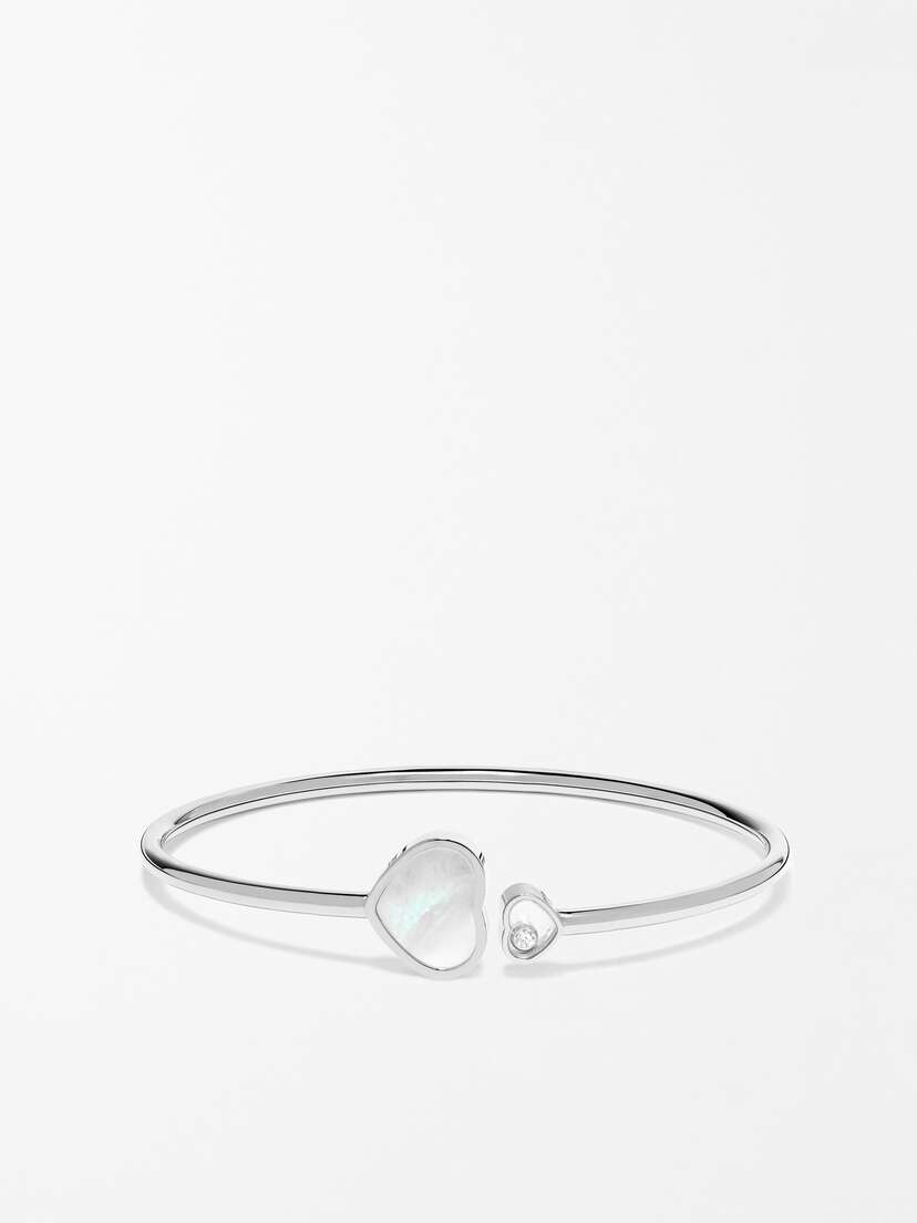 Chopard Happy Hearts 18-karat White Gold, Diamond And Mother-of-pearl Cuff - One size