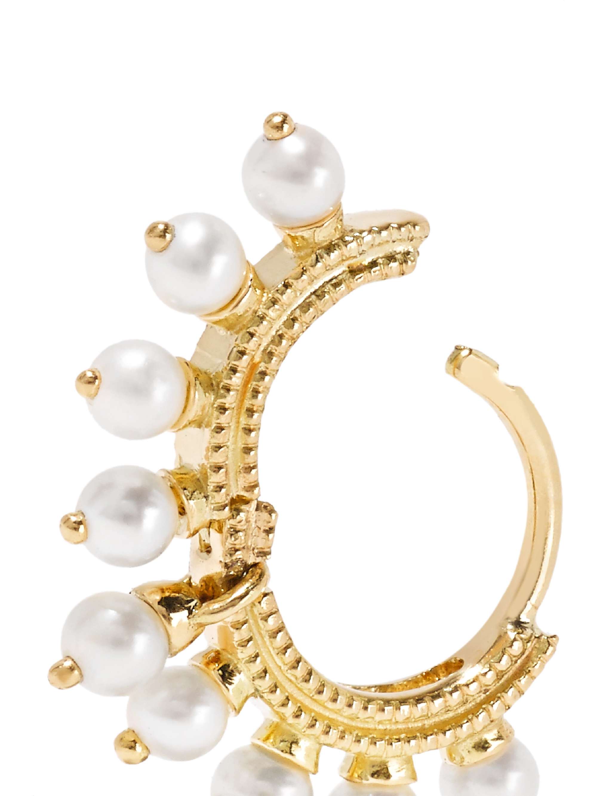 MARIA TASH 6.5mm 14-karat gold pearl hoop earring