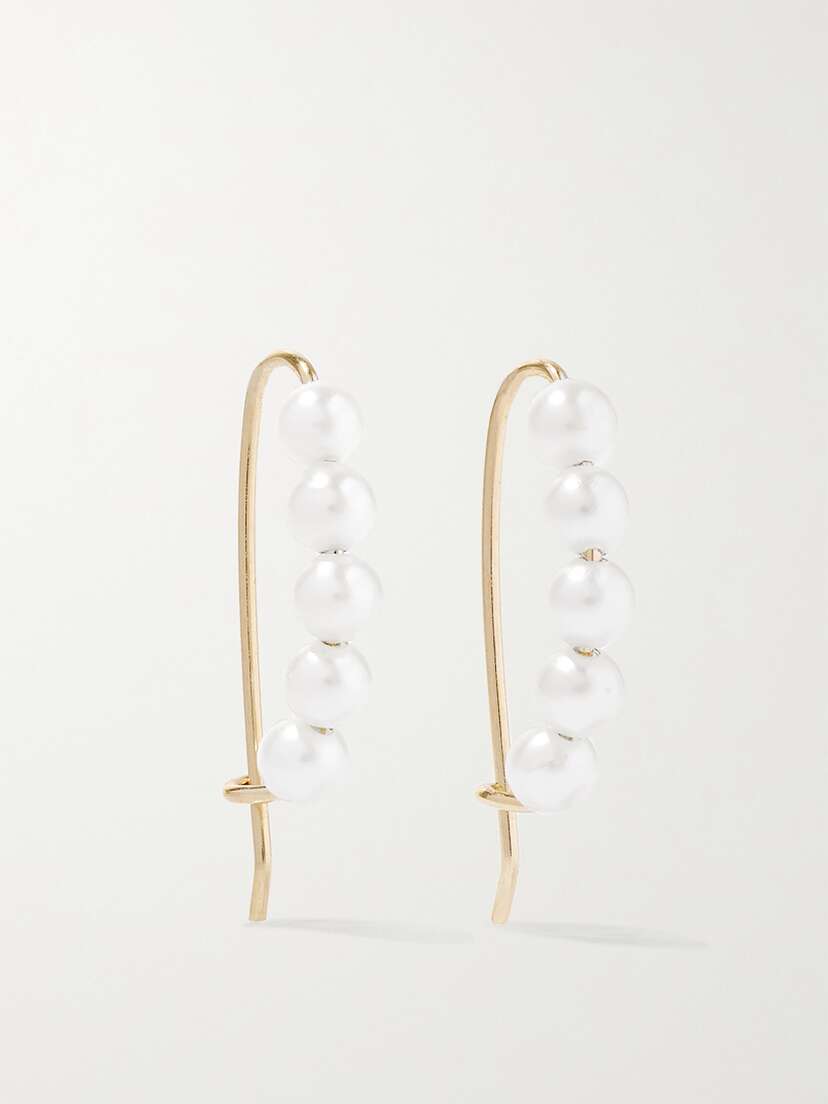 Mizuki 14-karat Gold Pearl Earrings